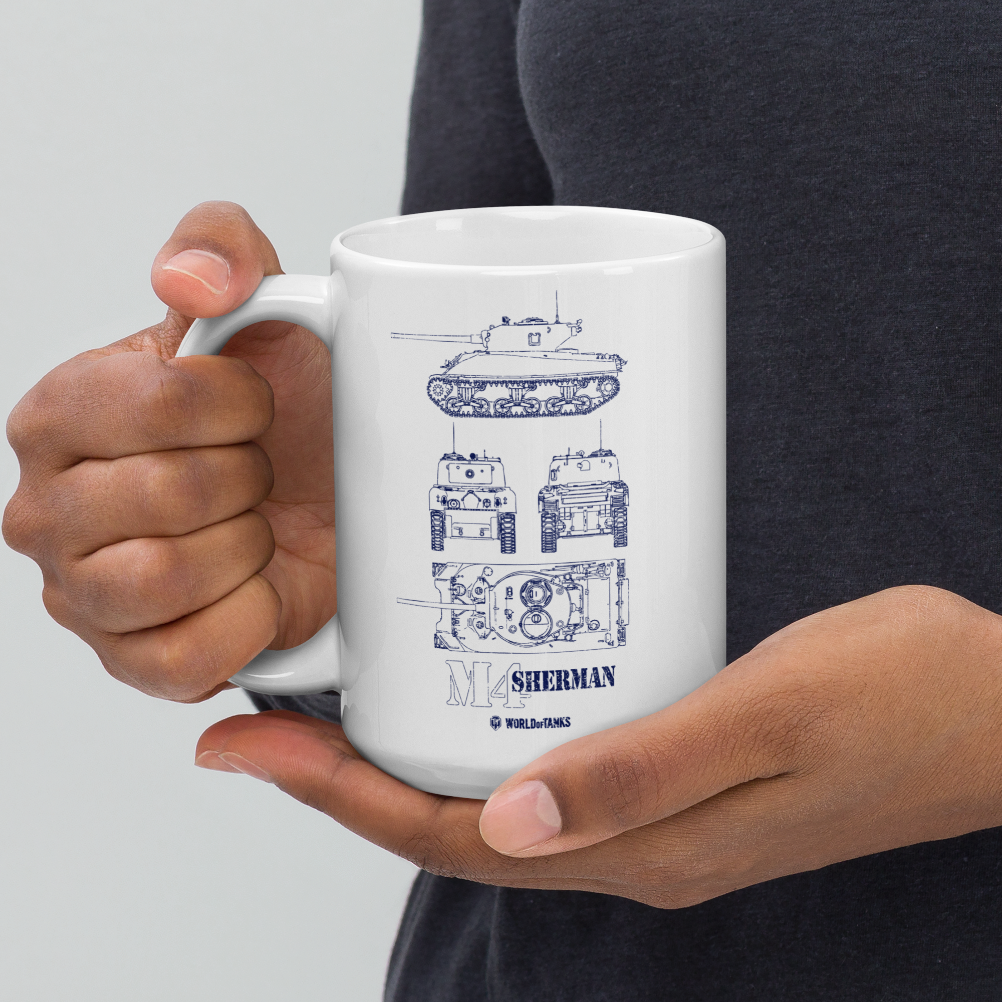 World of Tanks M4 Sherman Blueprint tazza ceramica