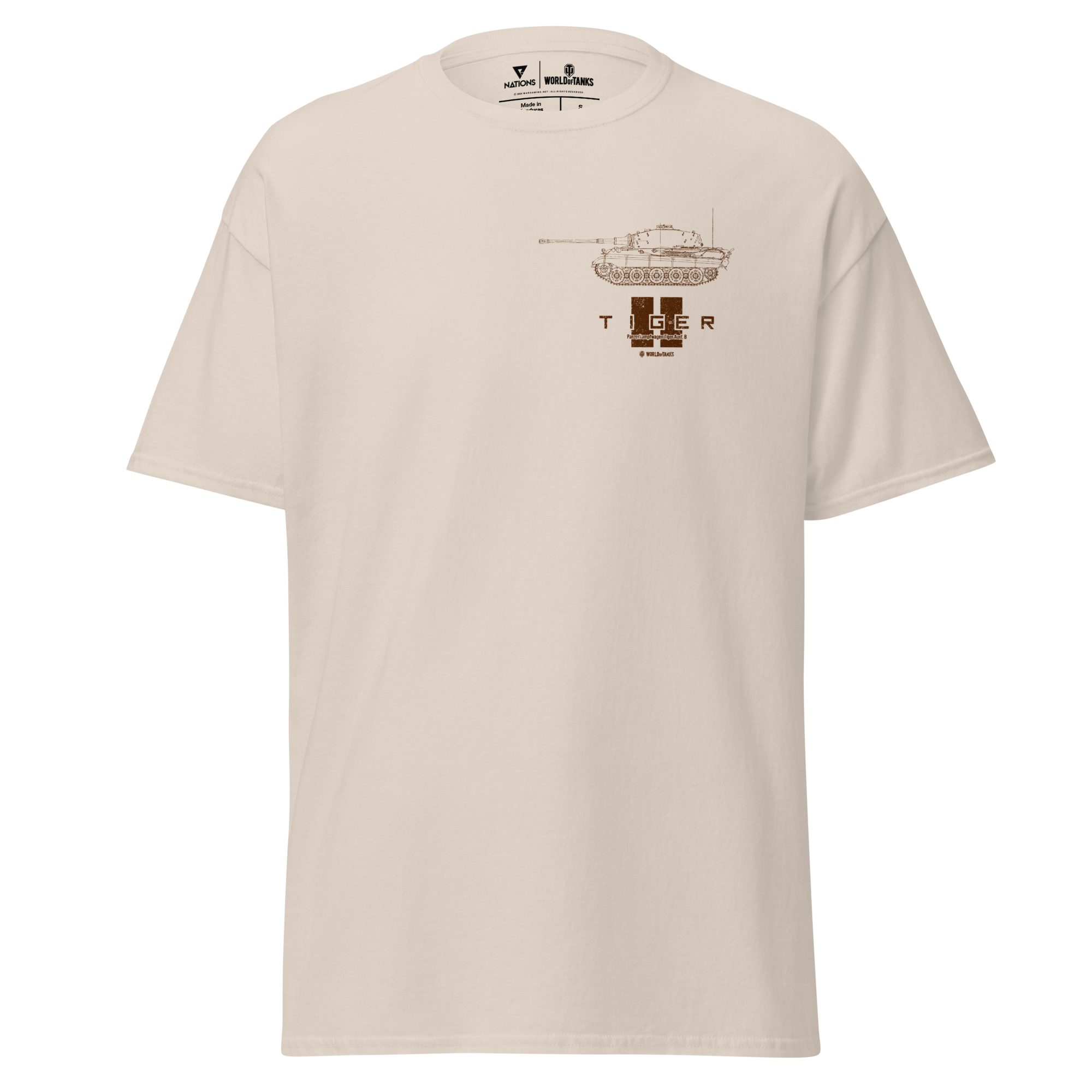 World of Tanks Blueprint Tiger II T-Shirt Cotone Unisex