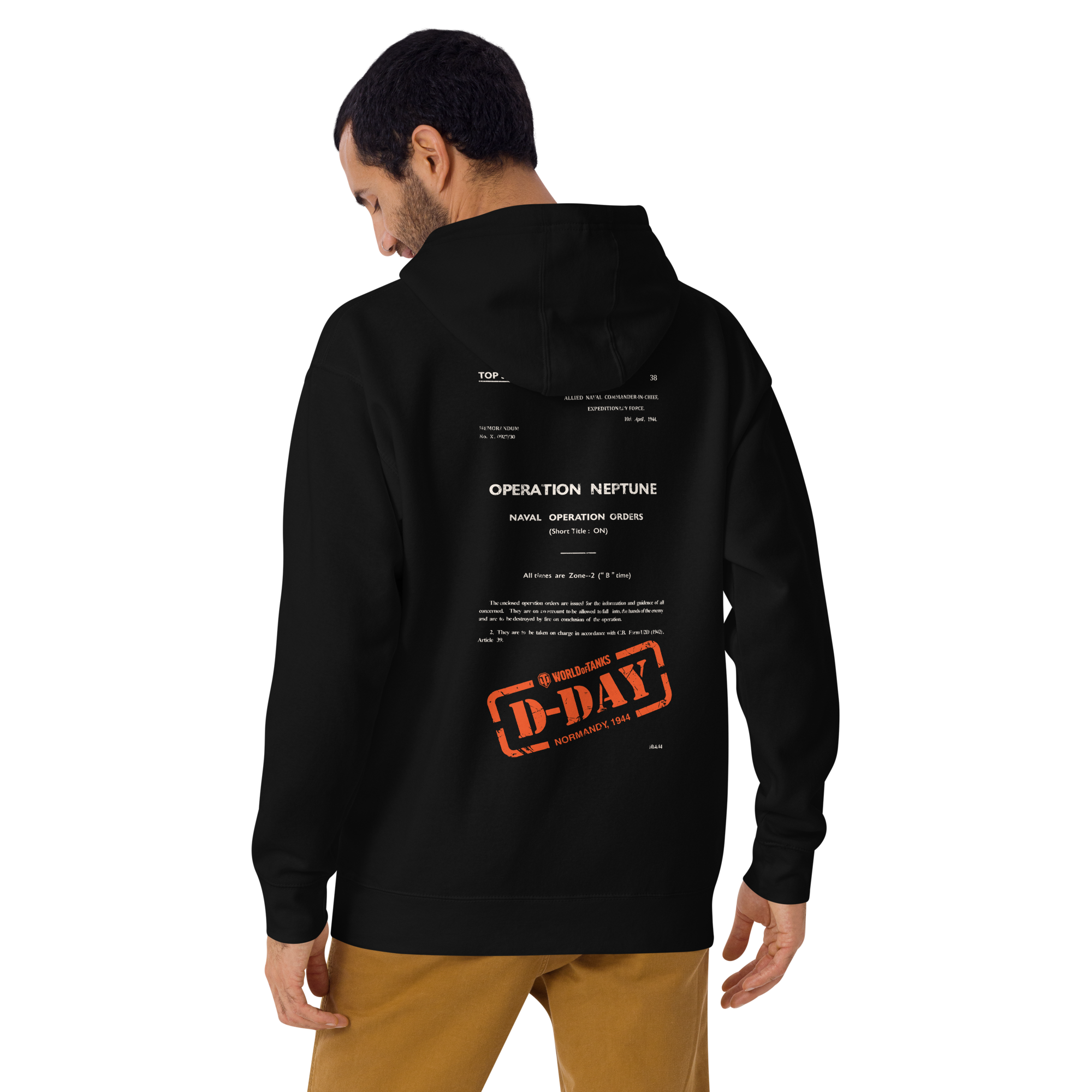 World of Tanks D-Day Top Secret Hoodie felpa nera cappuccio