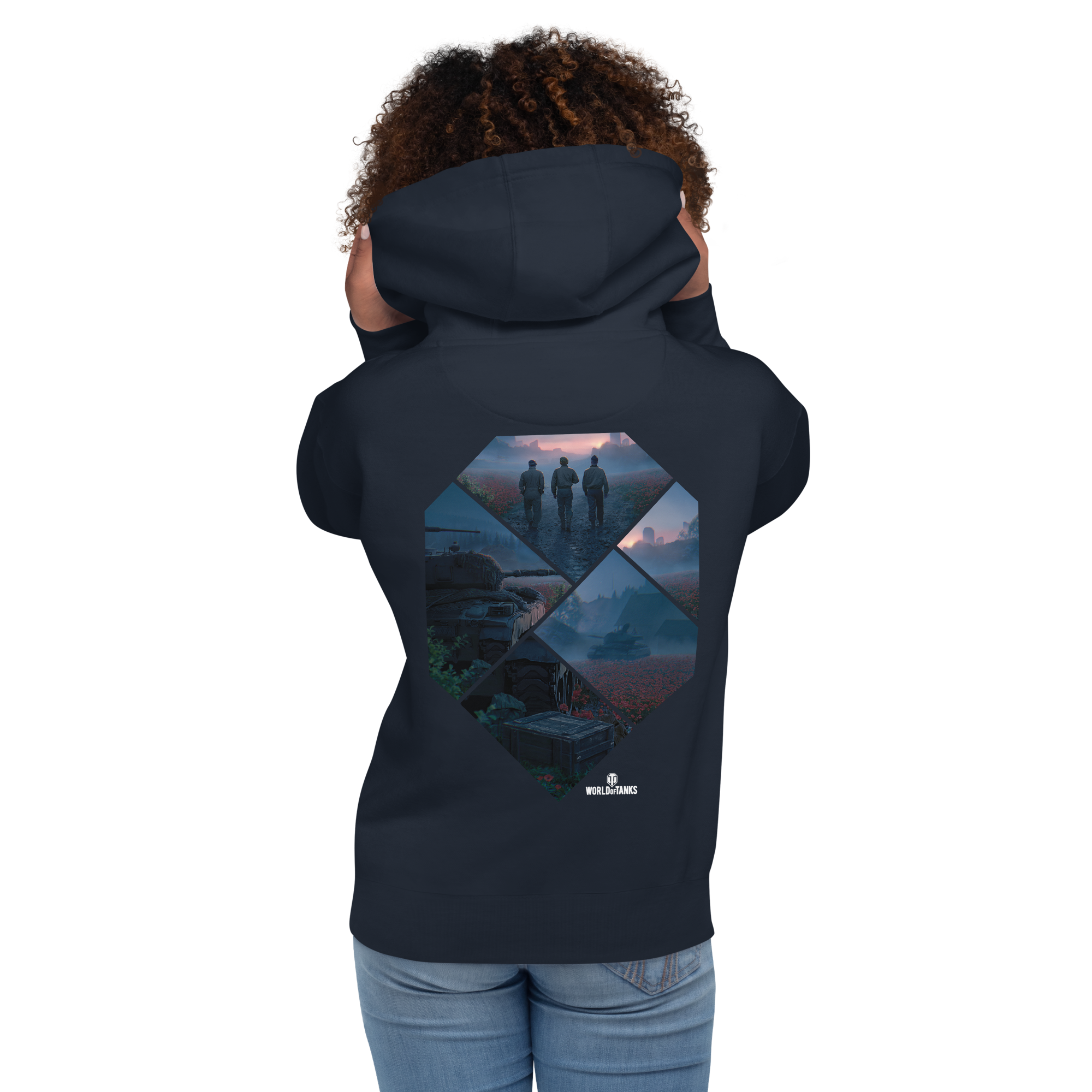 World of Tanks Victory Day felpa con cappuccio blu navy