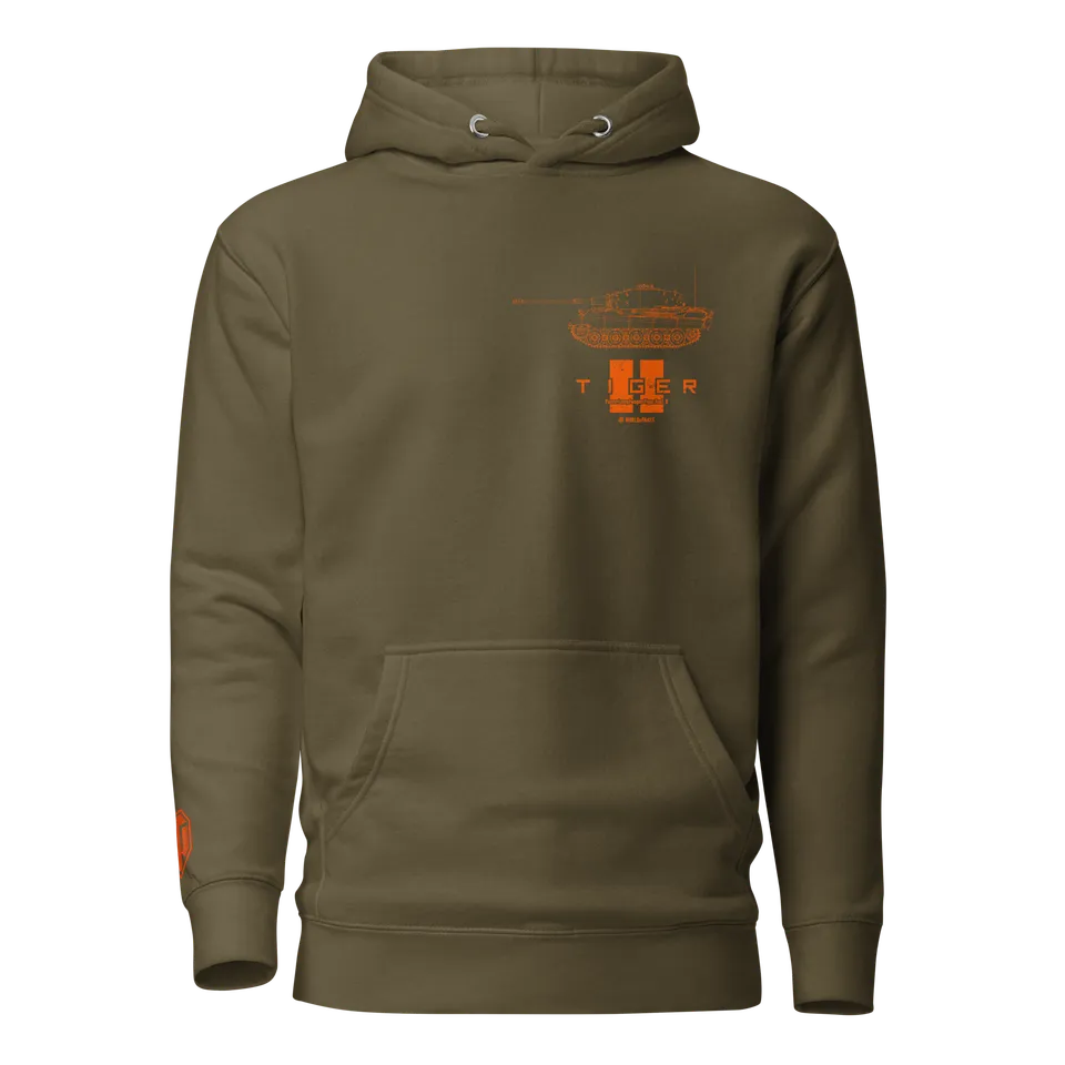 World of Tanks Tiger II Blueprint felpa cappuccio cotone S-3XL