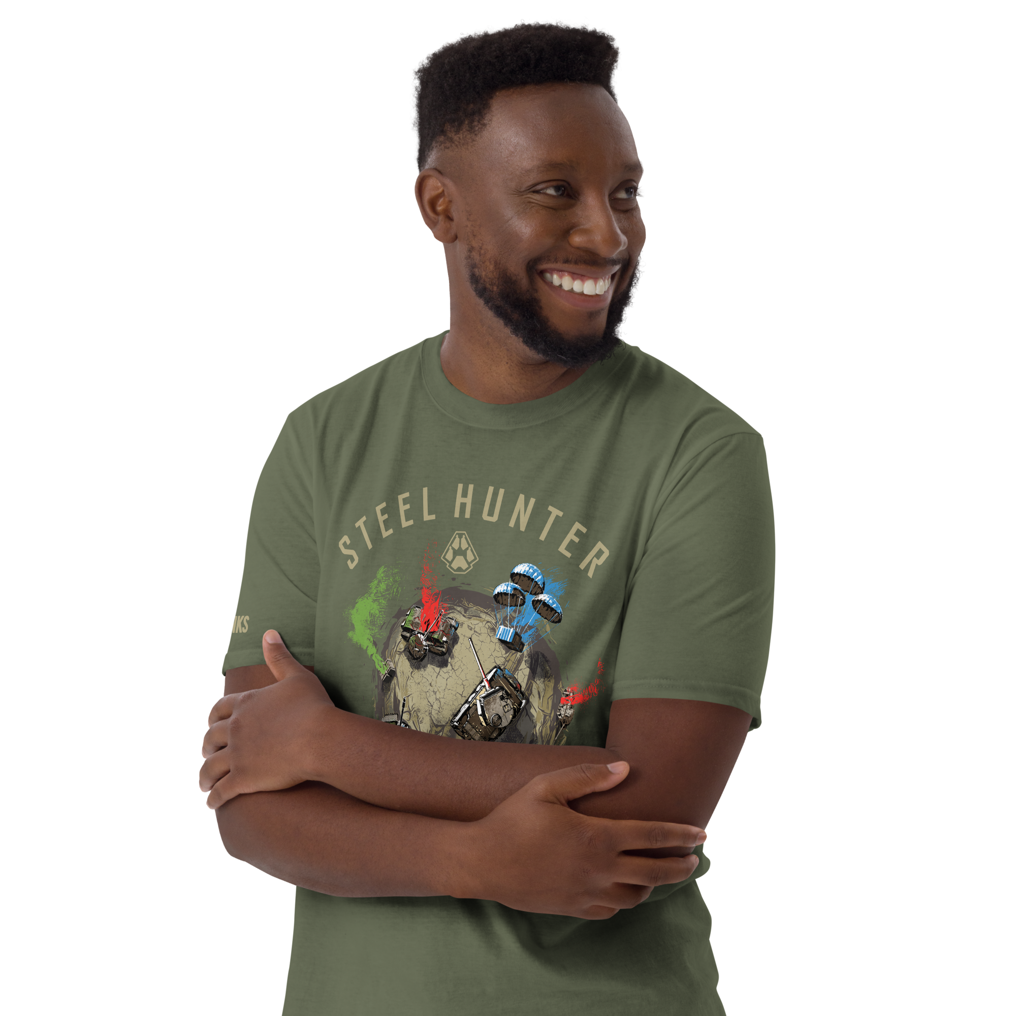 World of Tanks Steel Hunter Global Tee t-shirt verde army cotone