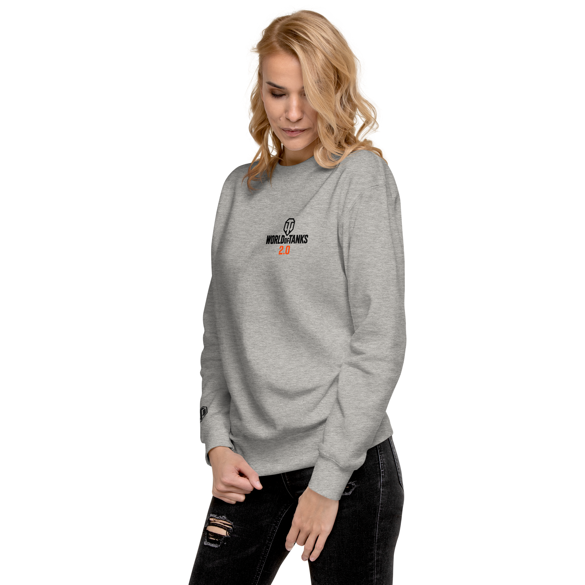 World of Tanks 2.0 felpa girocollo grigia cotone