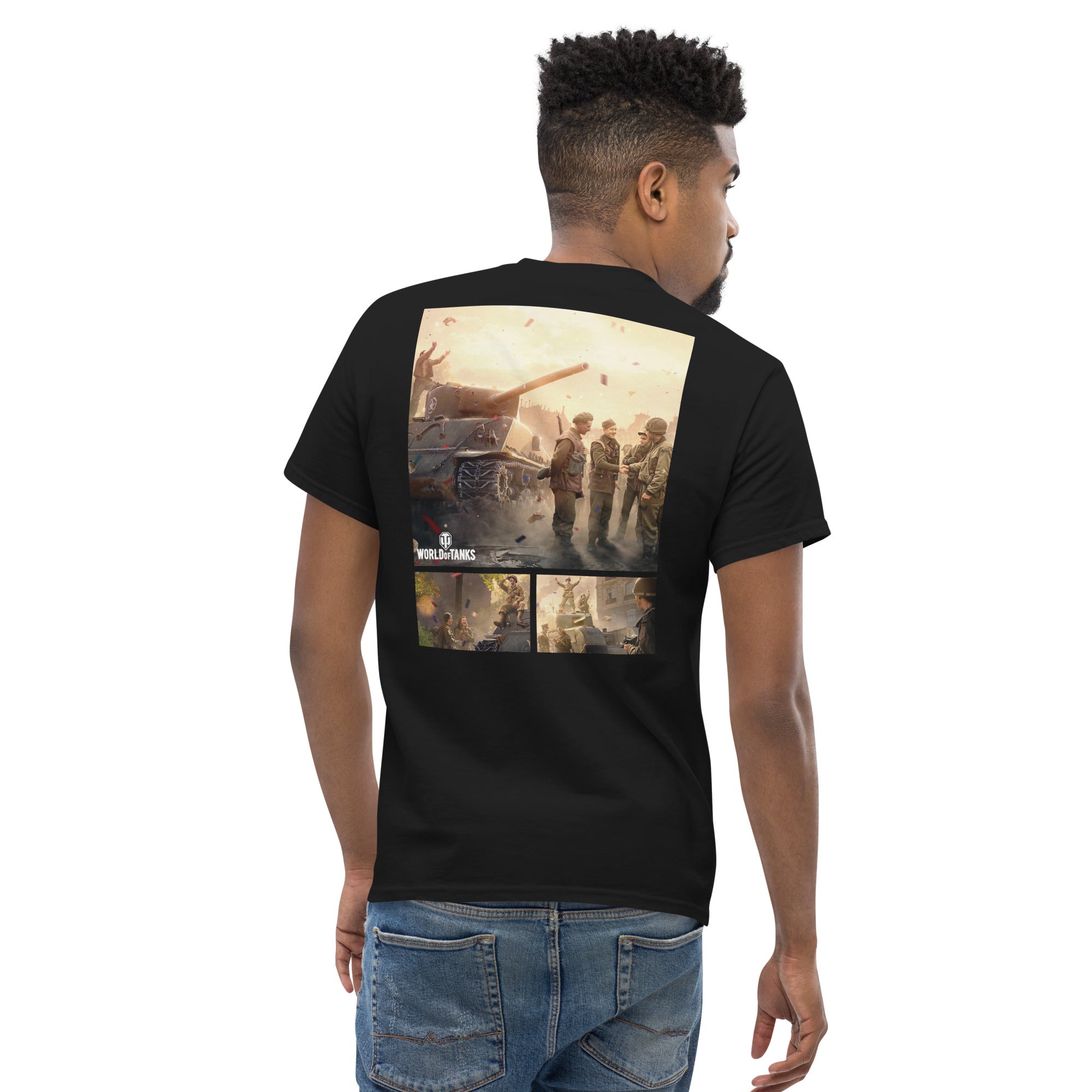 World of Tanks Victory Day Panels Tee maglietta nera 100% cotone