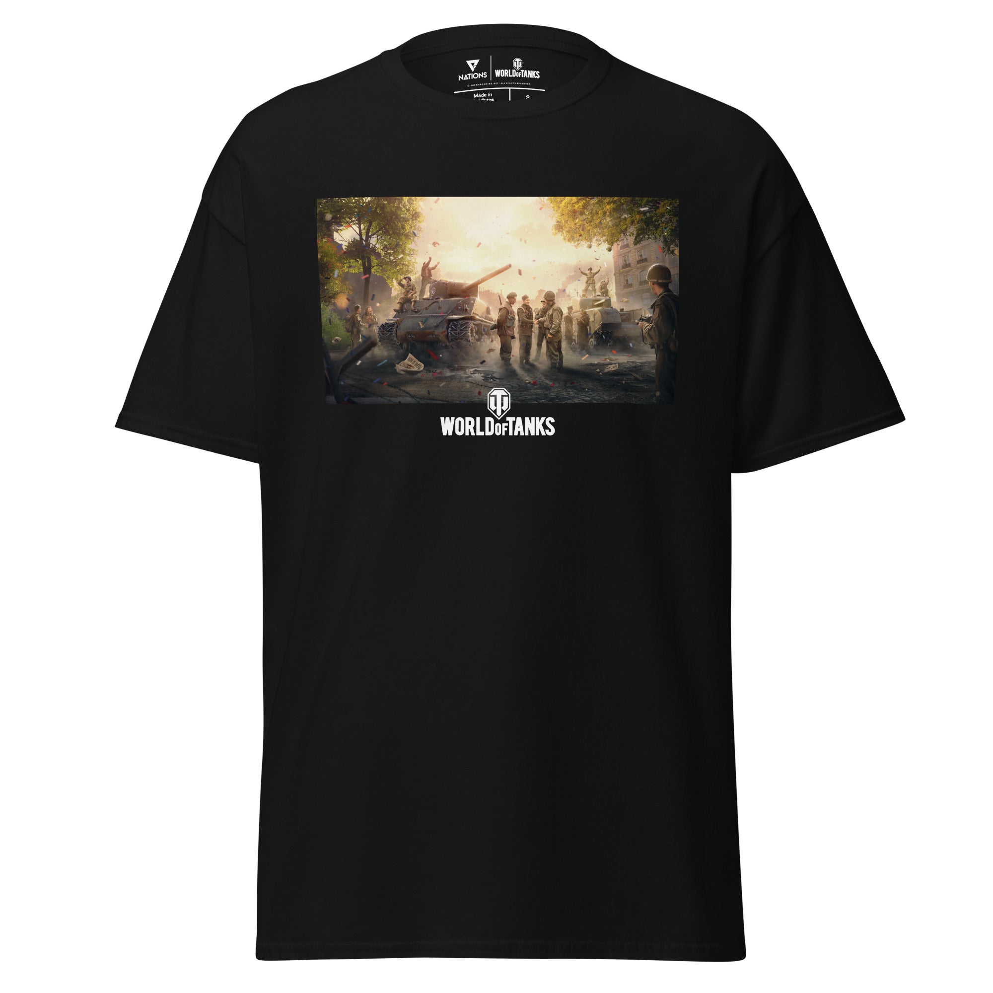 World of Tanks Victory Day Panels Tee maglietta nera 100% cotone
