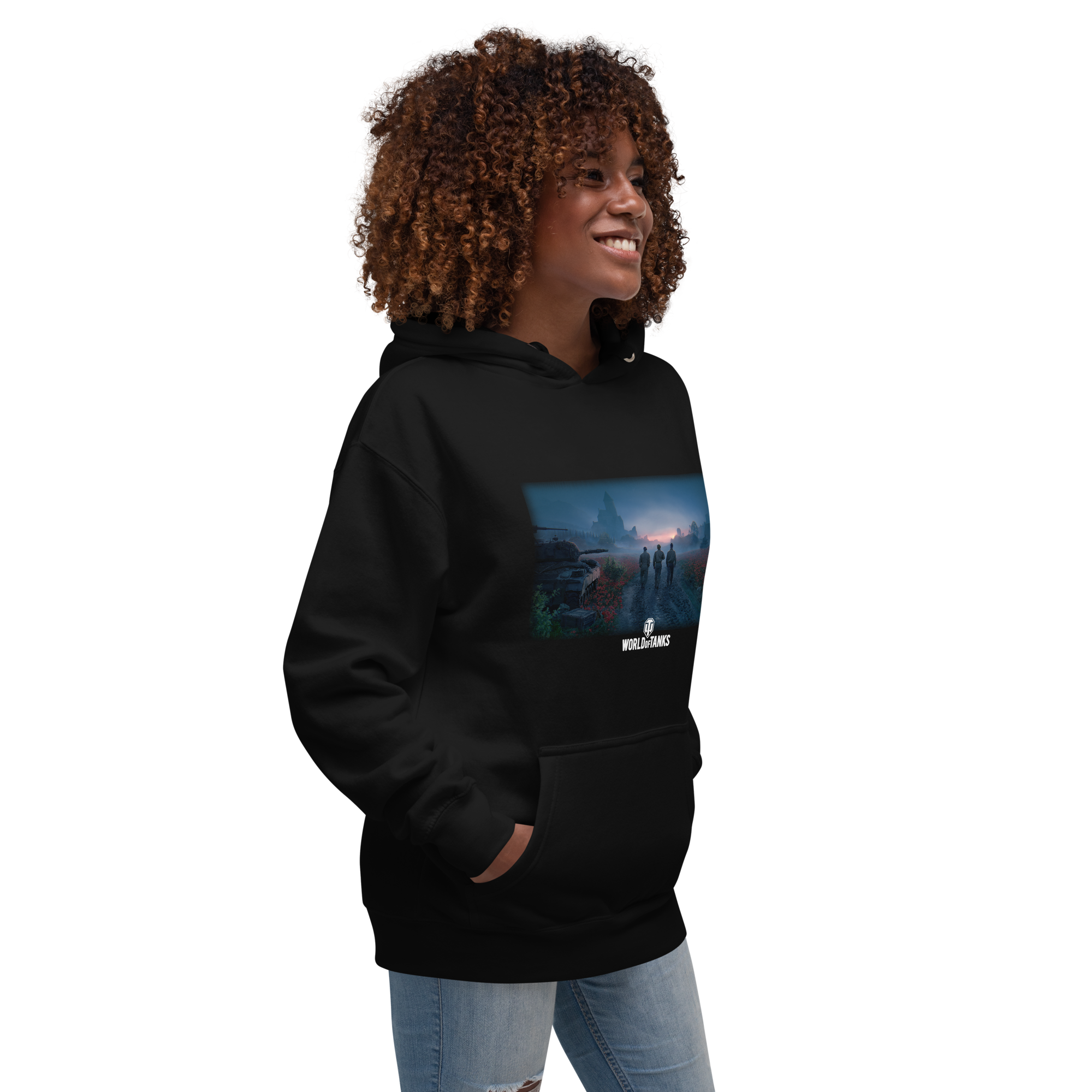 World of Tanks Victory Day felpa cappuccio nera cotone