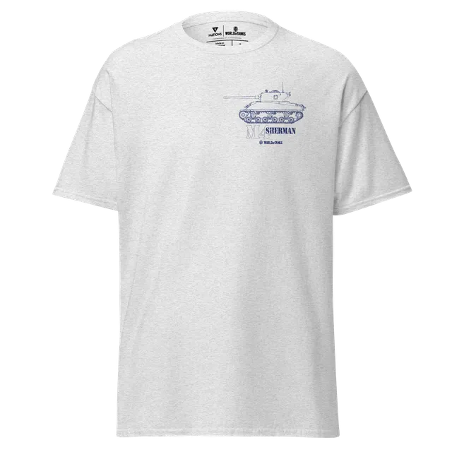 World of Tanks M4 Sherman Blueprint t-shirt cotone S-3XL