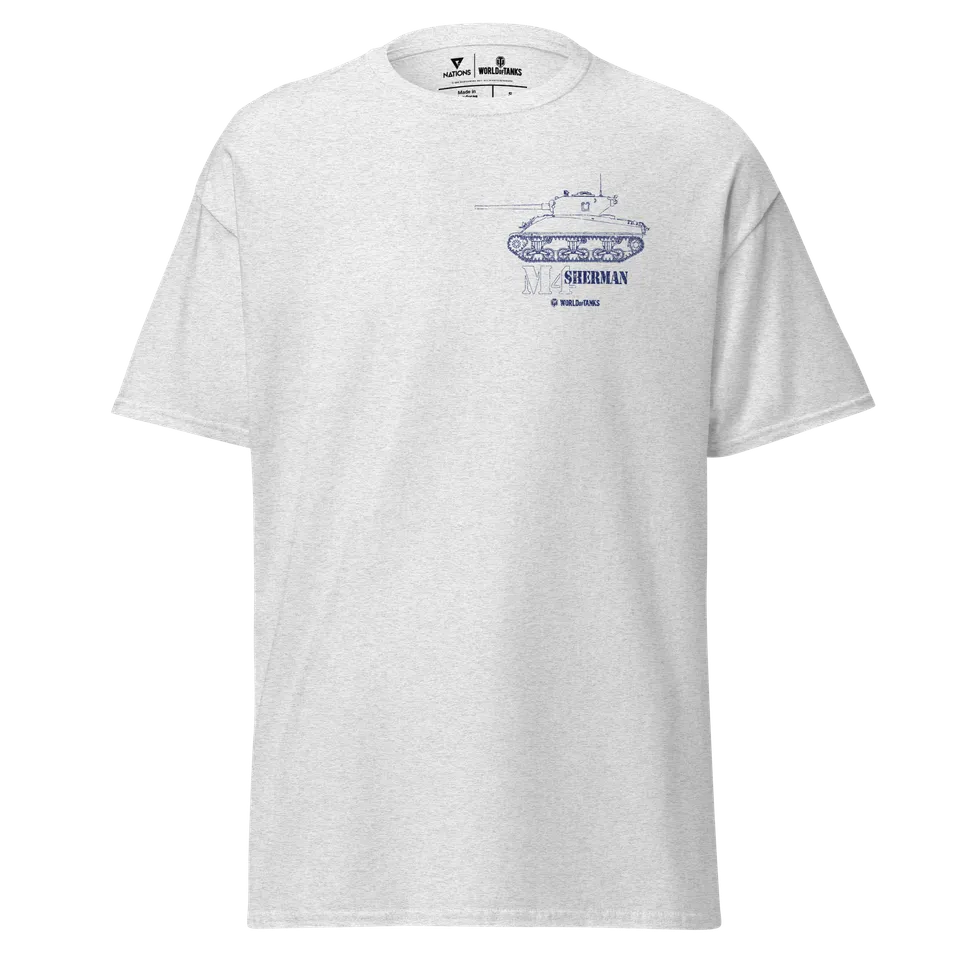 World of Tanks M4 Sherman Blueprint t-shirt cotone S-3XL