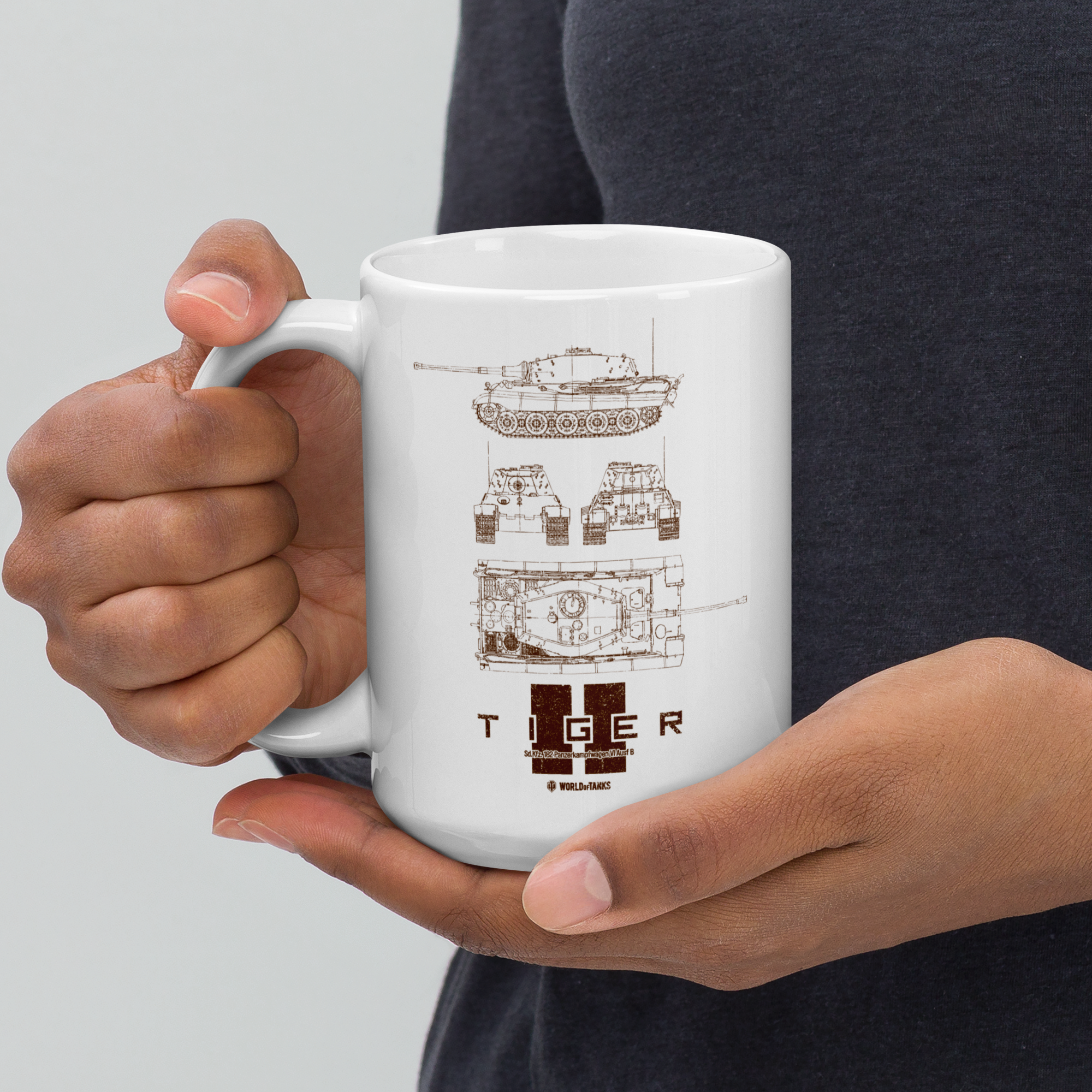 World of Tanks Blueprint Tiger II tazza ceramica 450 ml