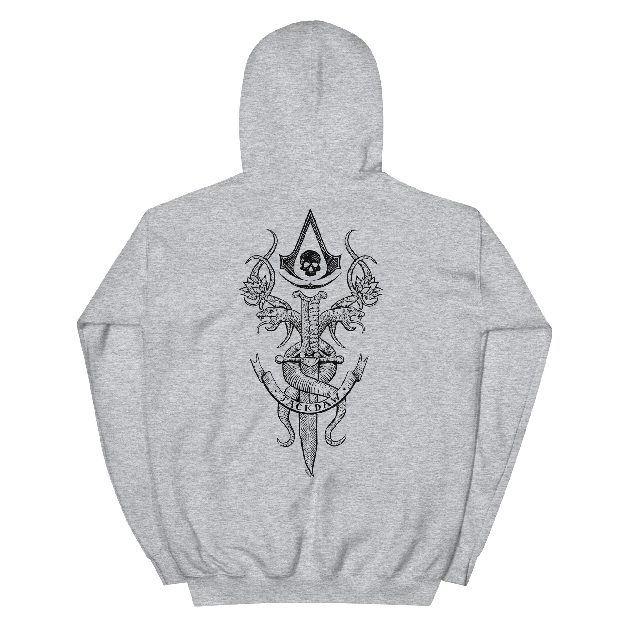 Ubisoft Assassin's Creed Black Flag Jackdaw felpa cappuccio nera