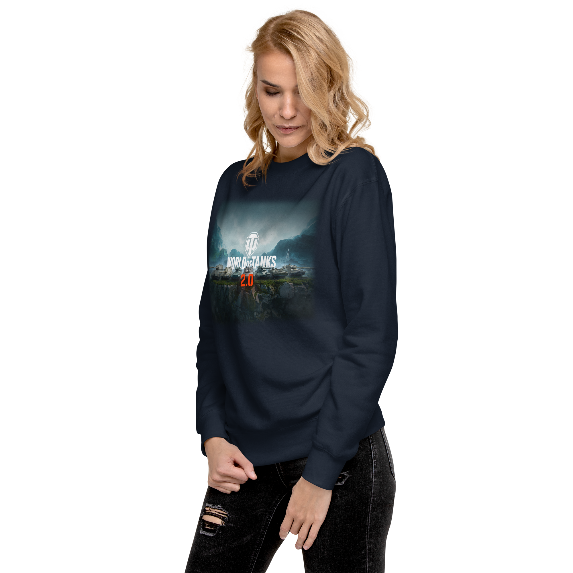 World of Tanks 2.0 Ridgeline felpa girocollo blu cotone