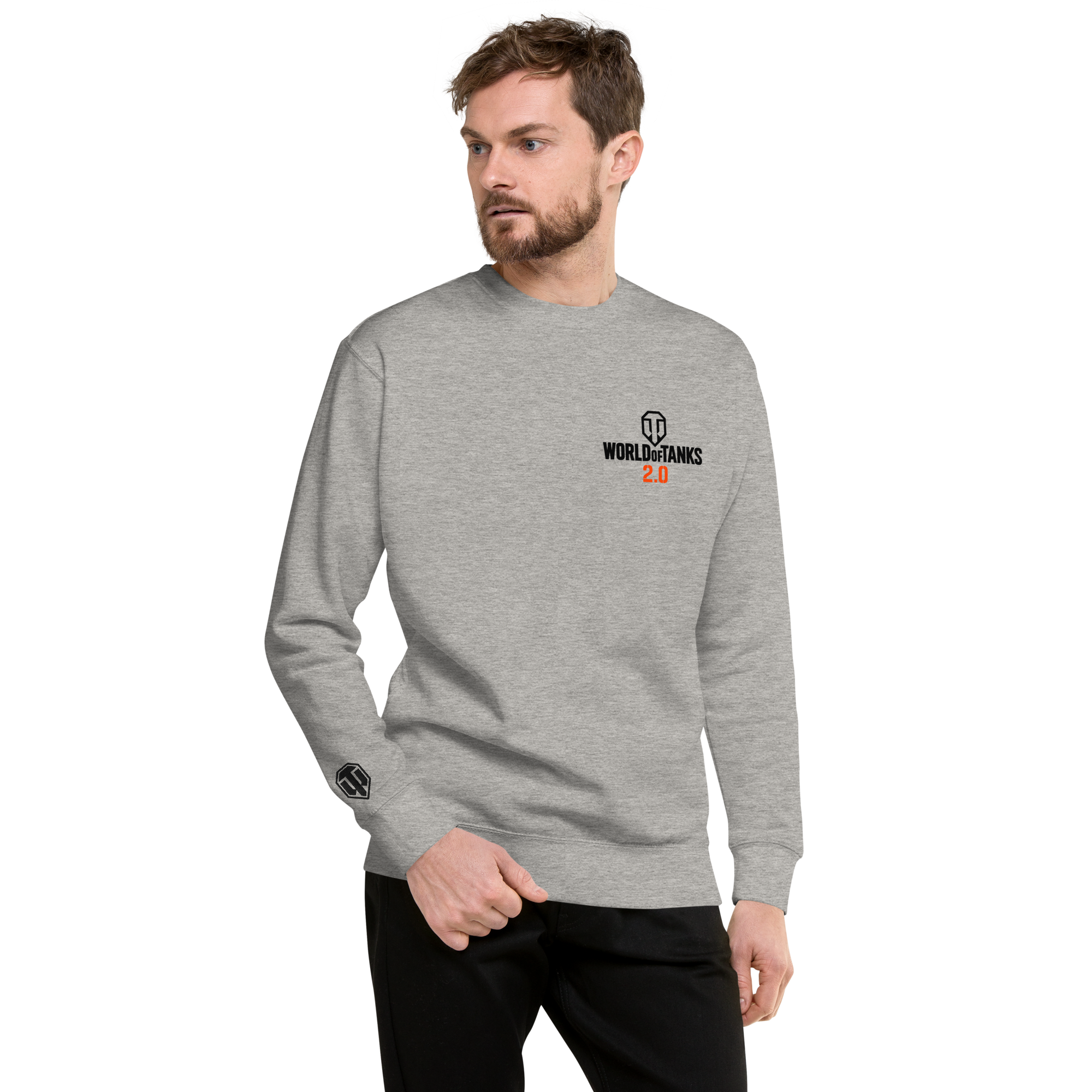 World of Tanks 2.0 felpa girocollo grigia cotone
