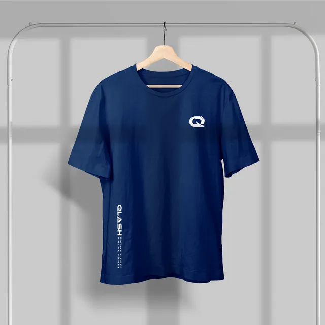 Qlash Minimal Navy maglietta blu navy 100% cotone