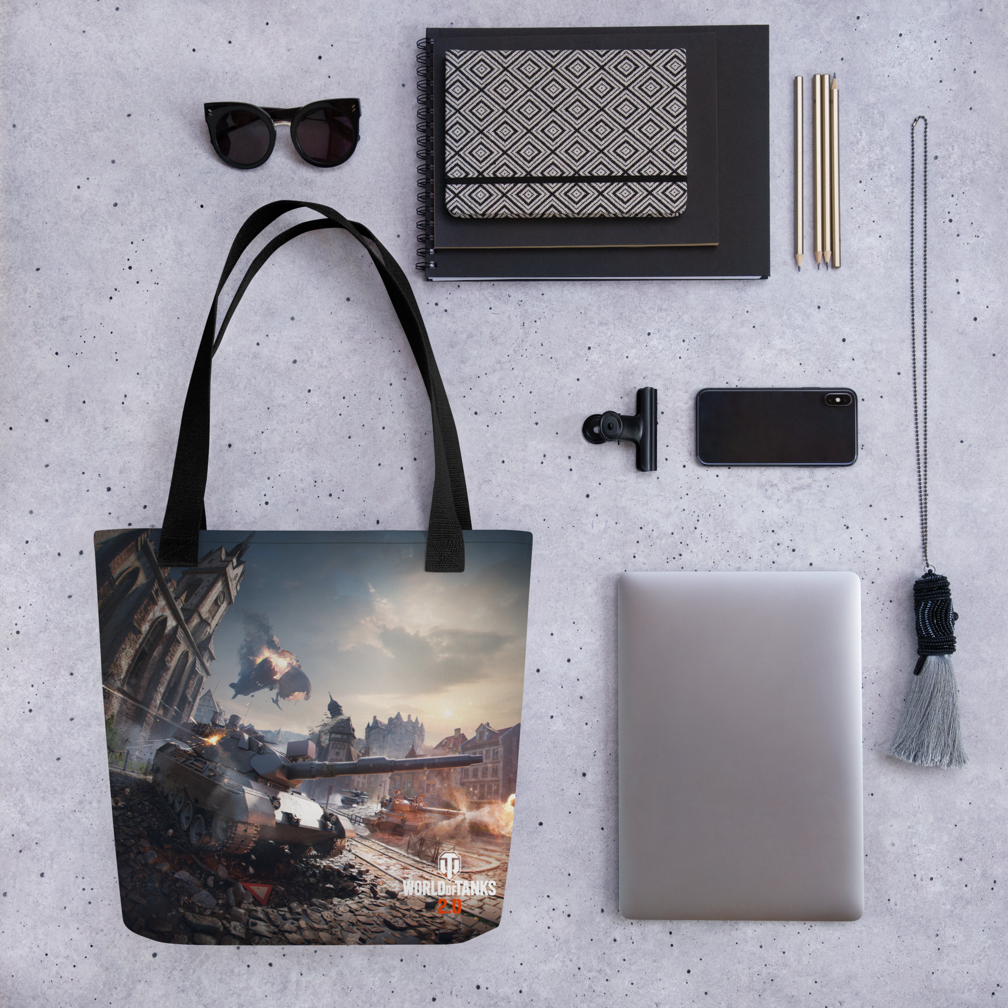 World of Tanks 2.0 shopper tote 39x39 cm poliestere