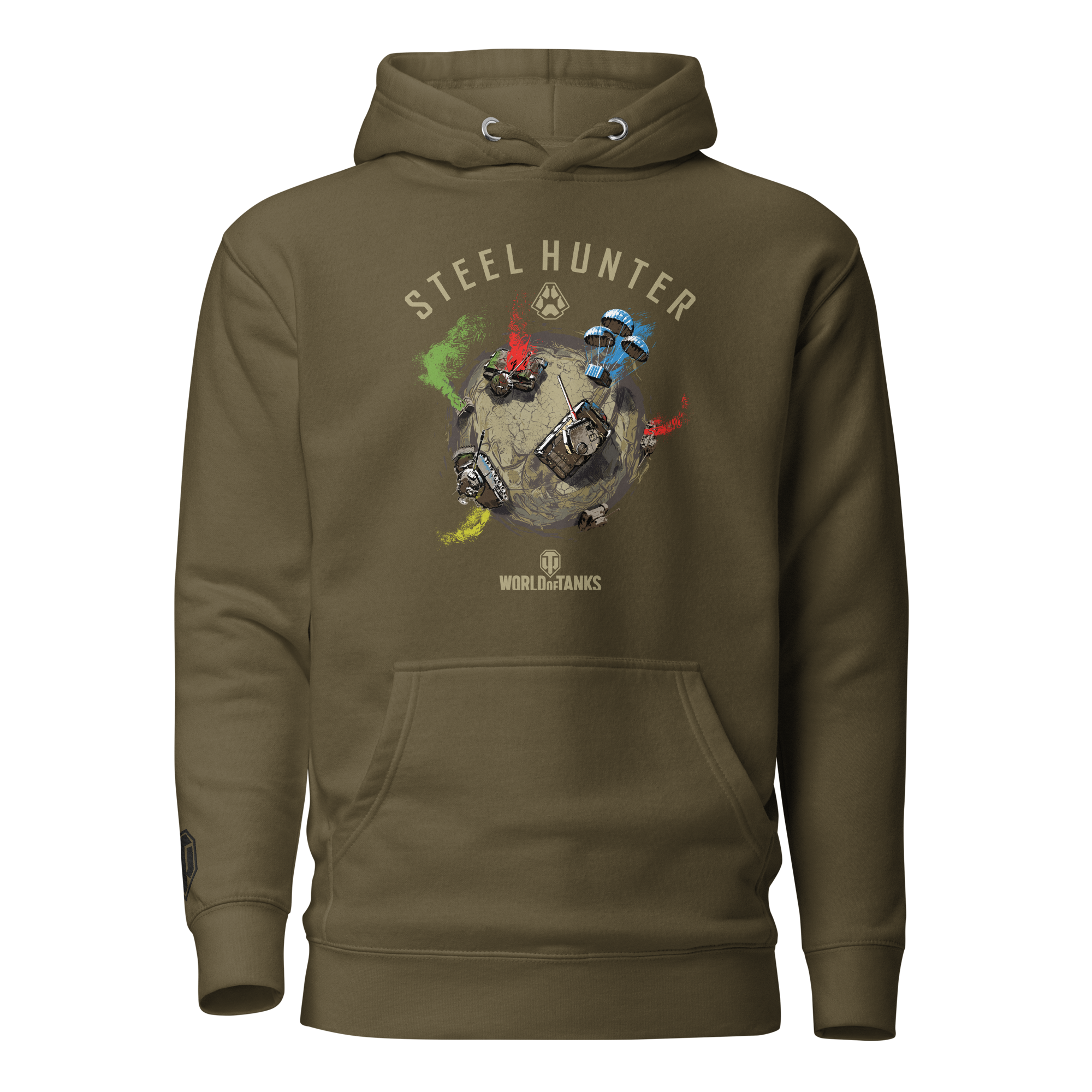 World of Tanks Steel Hunter felpa cappuccio verde unisex