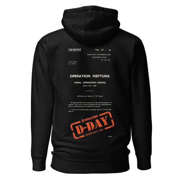 World of Tanks D-Day Top Secret Hoodie felpa nera cappuccio
