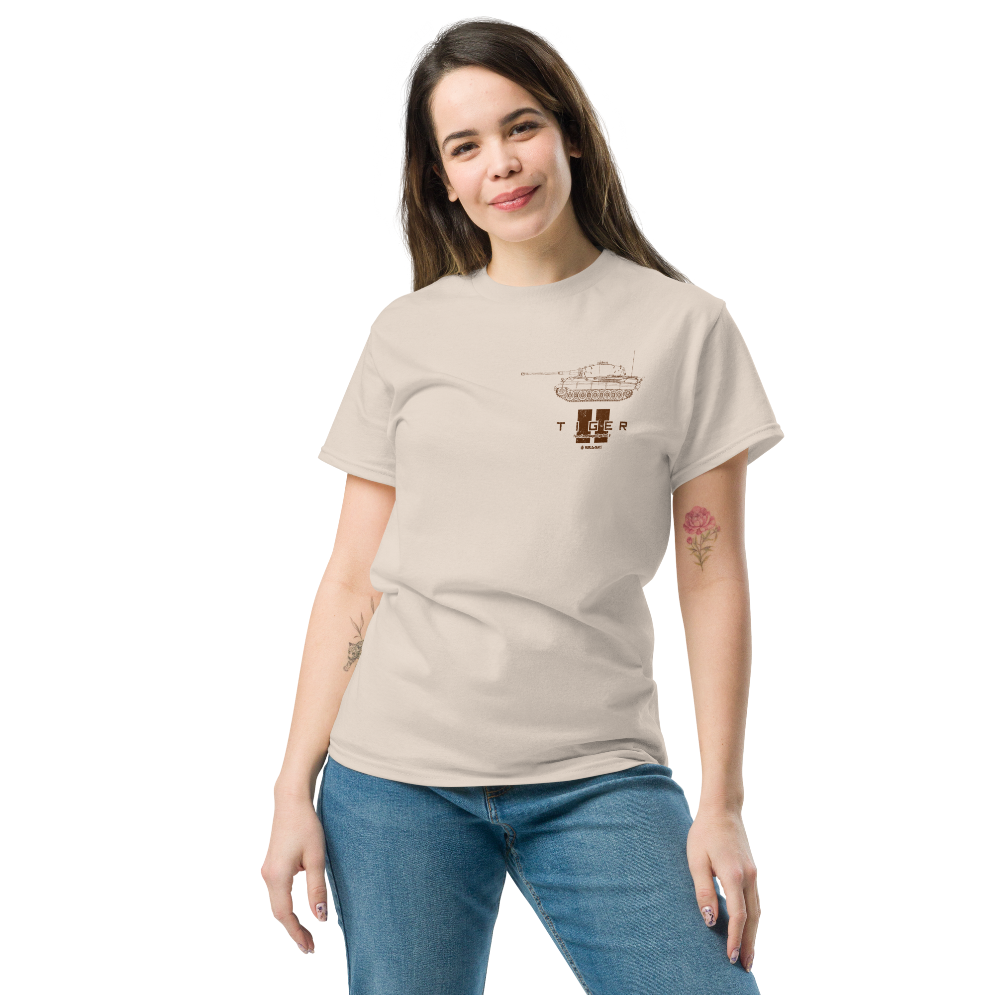 World of Tanks Blueprint Tiger II T-Shirt Cotone Unisex