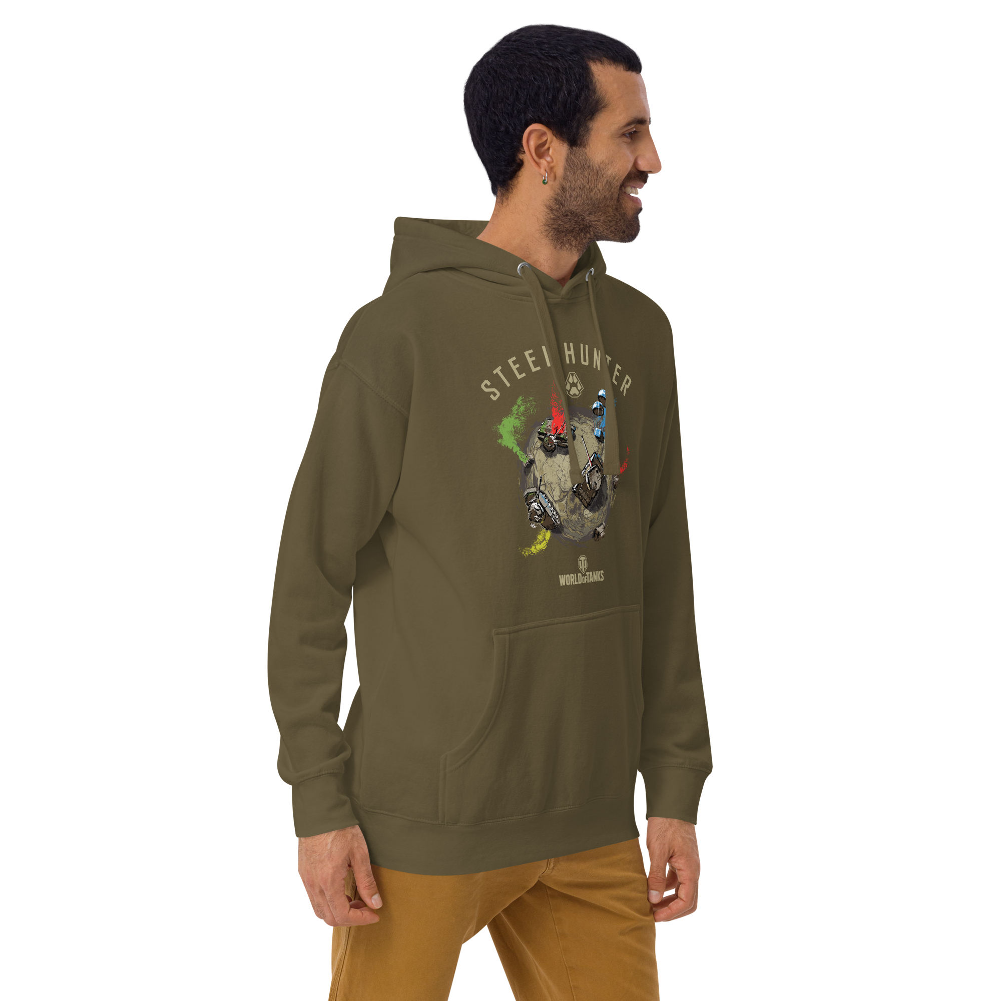 World of Tanks Steel Hunter felpa cappuccio verde unisex