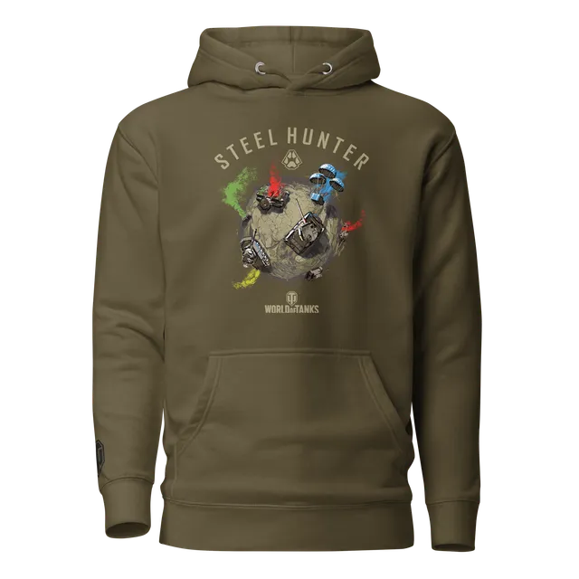 World of Tanks Steel Hunter felpa cappuccio verde unisex
