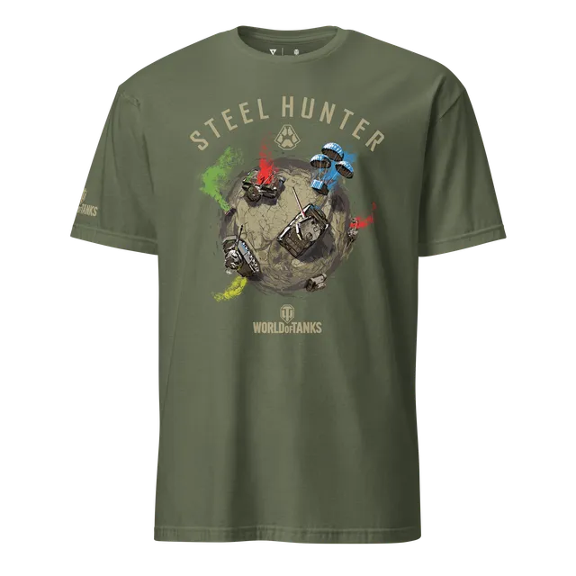 World of Tanks Steel Hunter Global Tee t-shirt verde army cotone