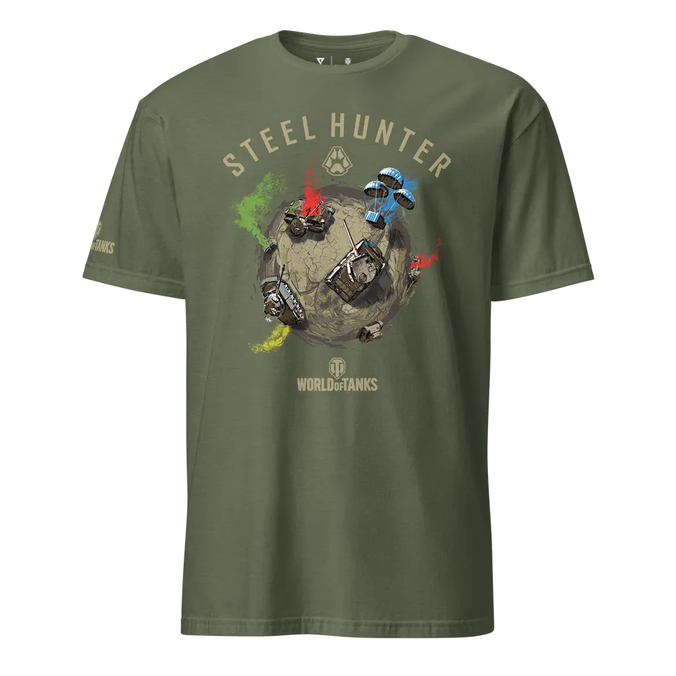 World of Tanks Steel Hunter Global Tee t-shirt verde army cotone