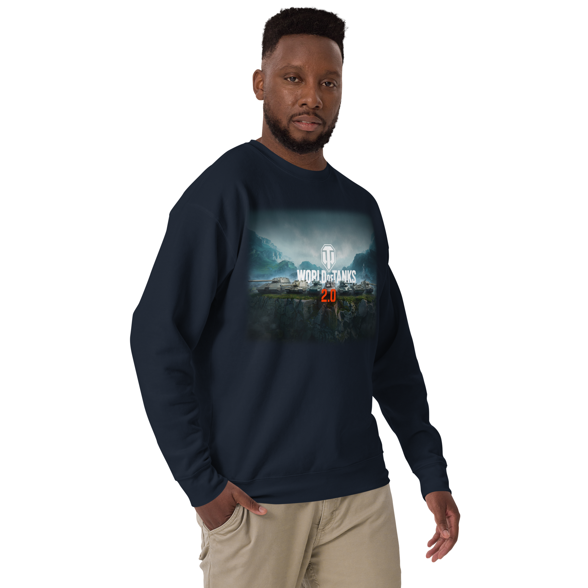World of Tanks 2.0 Ridgeline felpa girocollo blu cotone
