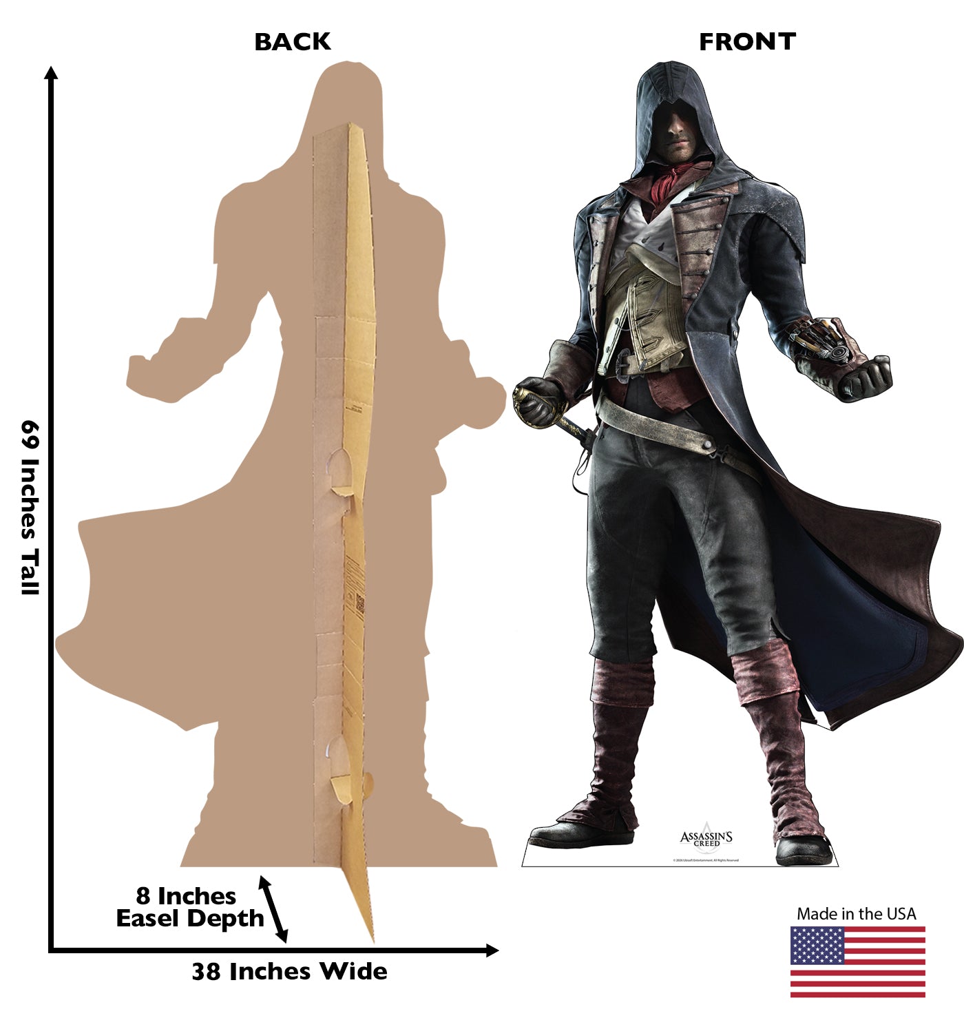 Ubisoft Assassin's Creed Unity Arno Dorian sagoma cartone 175 cm