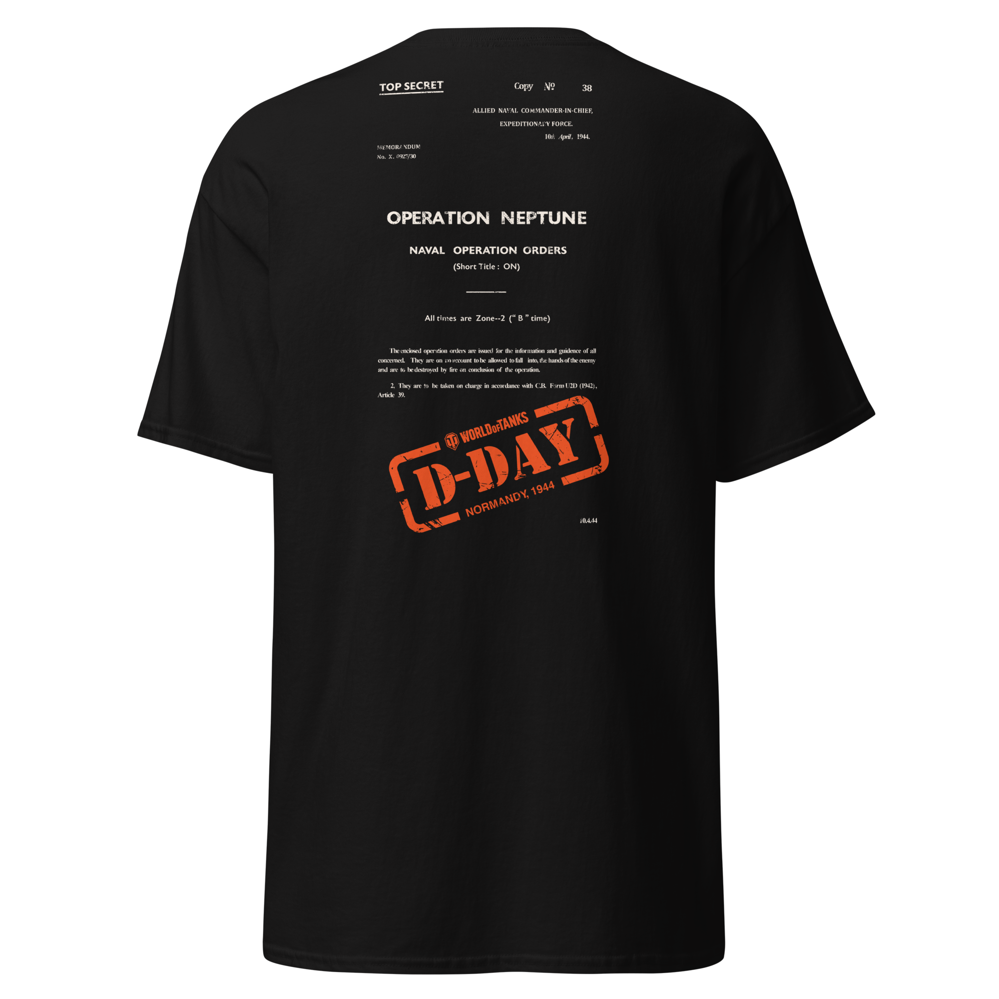 World of Tanks D-Day Top Secret maglietta nera cotone