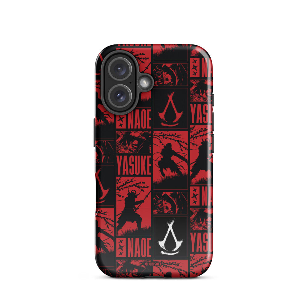 Ubisoft Assassin's Creed Names cover iPhone 16 Pro Max doppia protezione