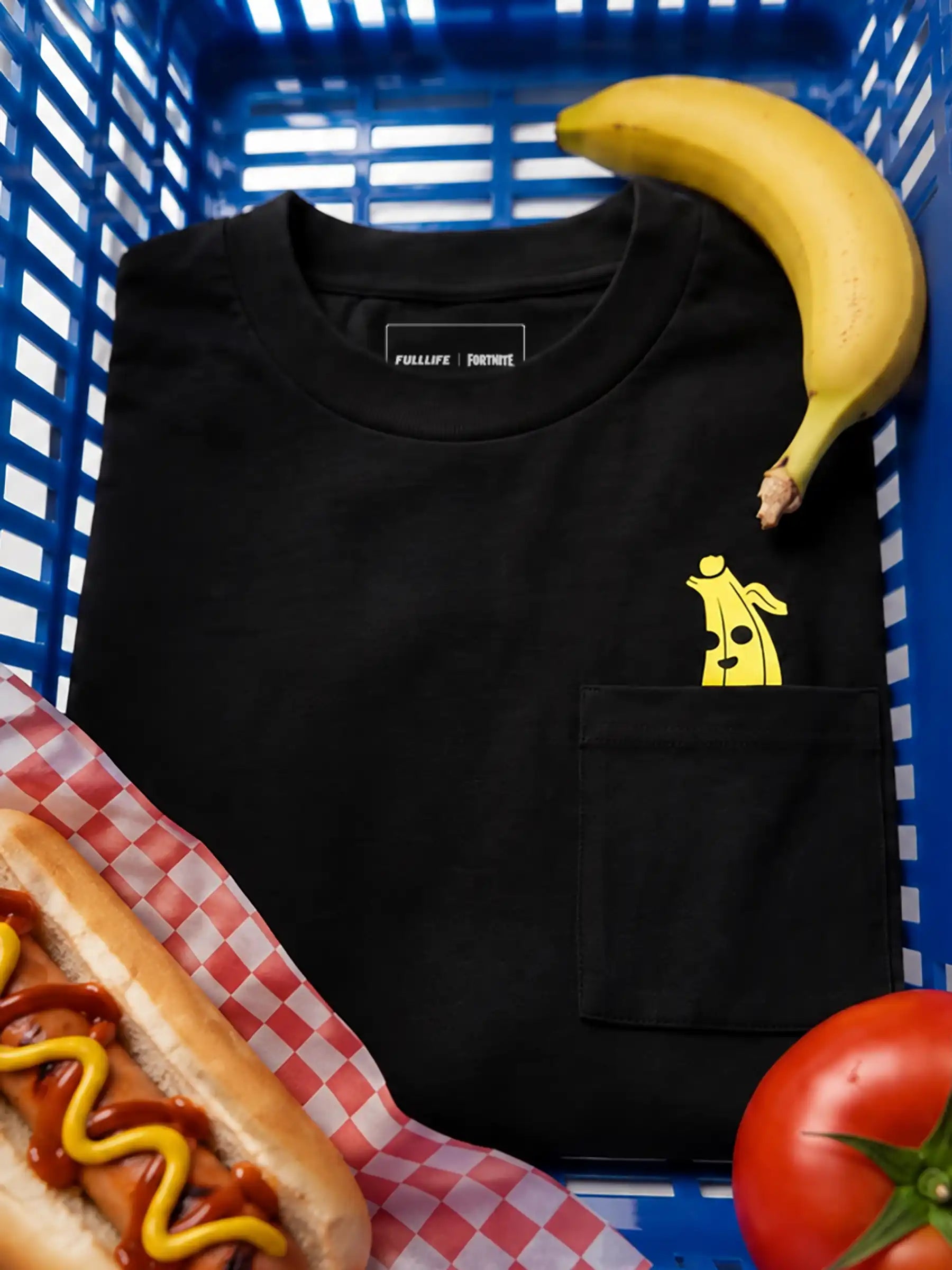 Fortnite Peely Pocket t-shirt cotone bio