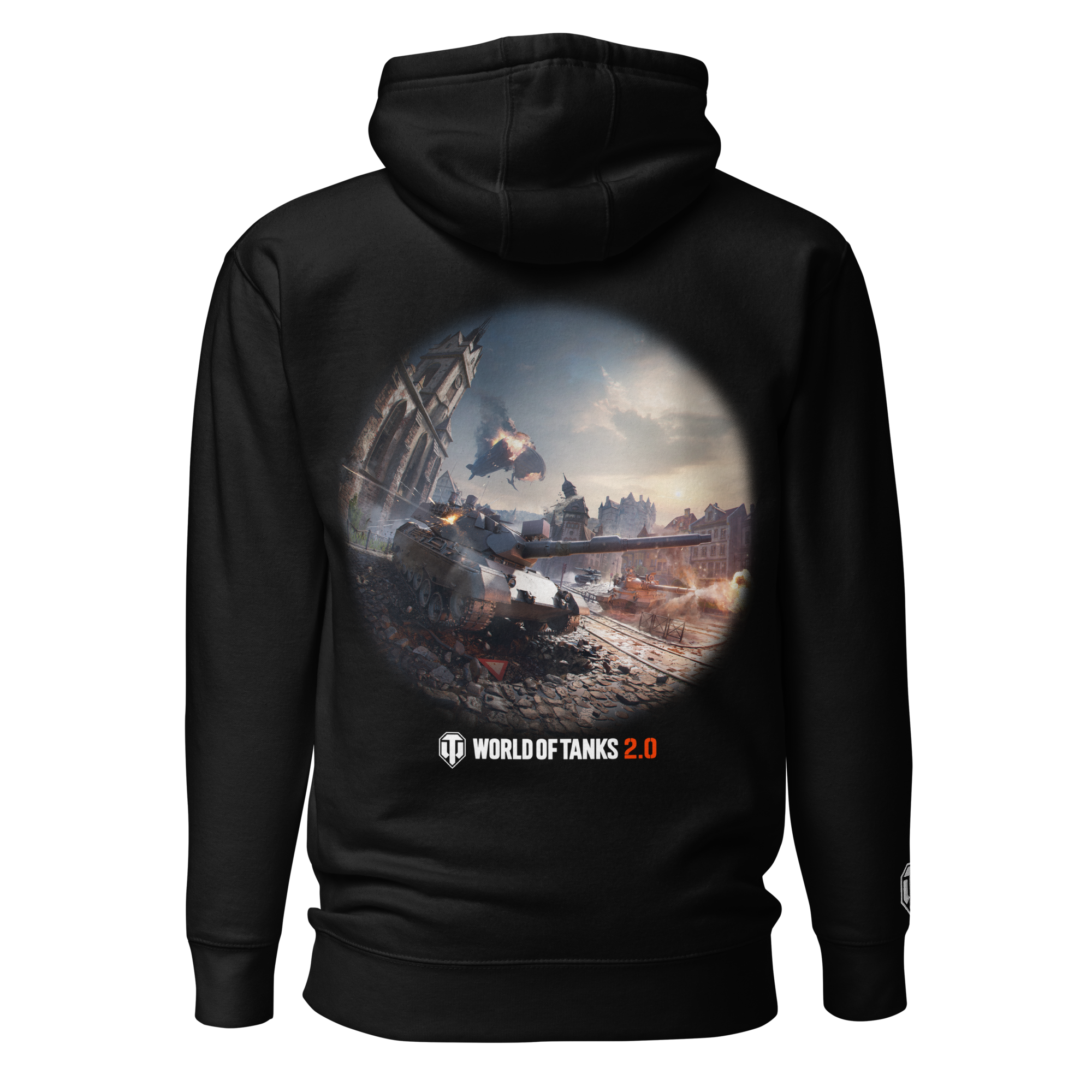 World of Tanks 2.0 felpa cappuccio nera cotone