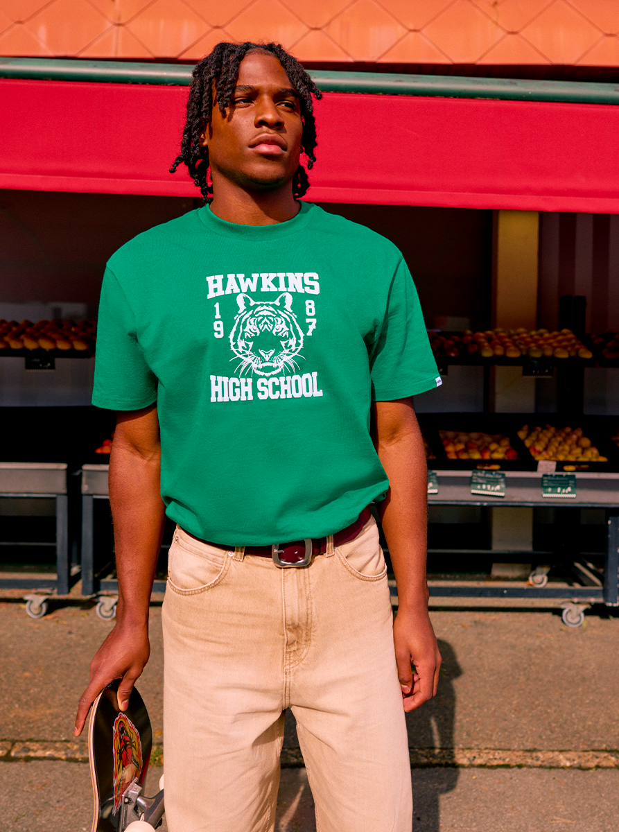 Stranger Things Hawkins Tigers t-shirt uomo cotone