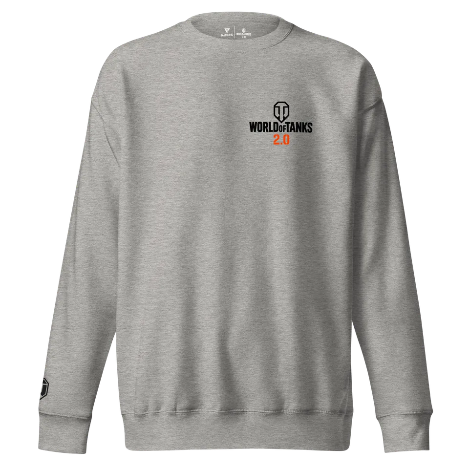 World of Tanks 2.0 felpa girocollo grigia cotone