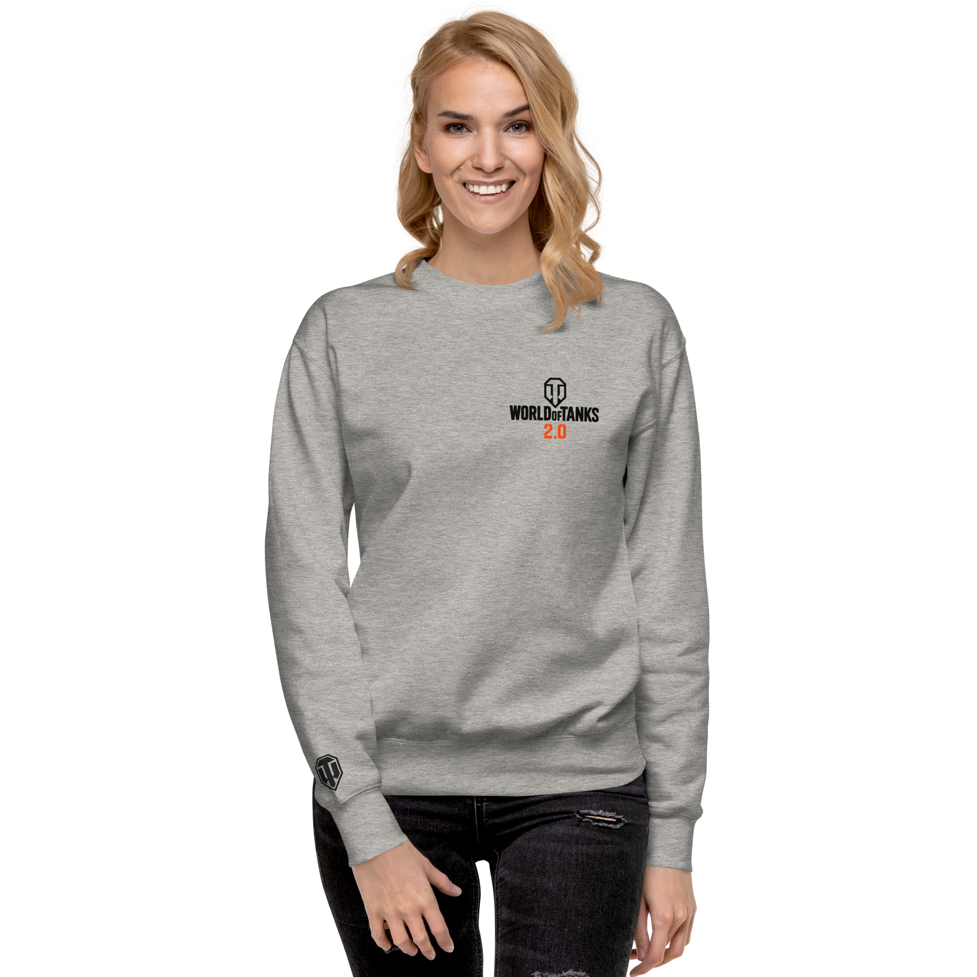 World of Tanks 2.0 felpa girocollo grigia cotone