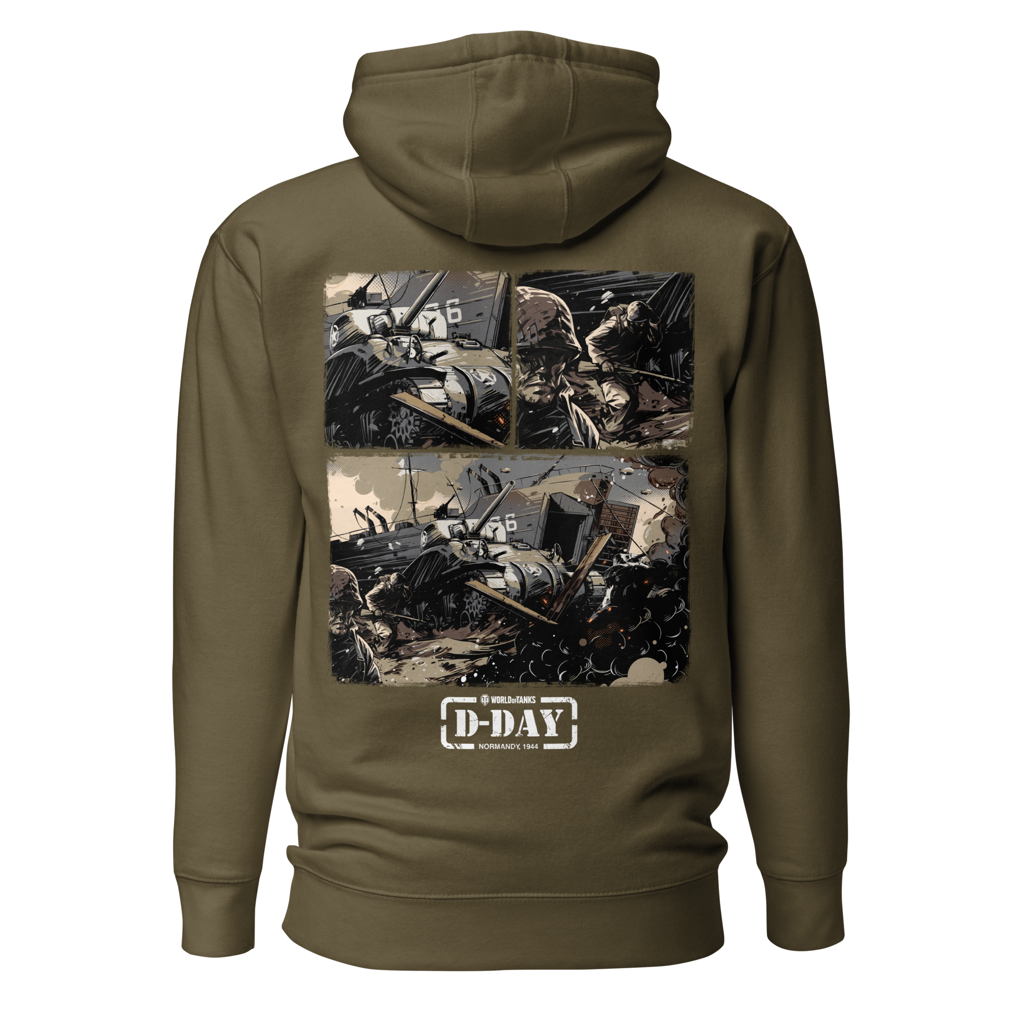 World of Tanks D-Day Fury Storm felpa verde militare unisex