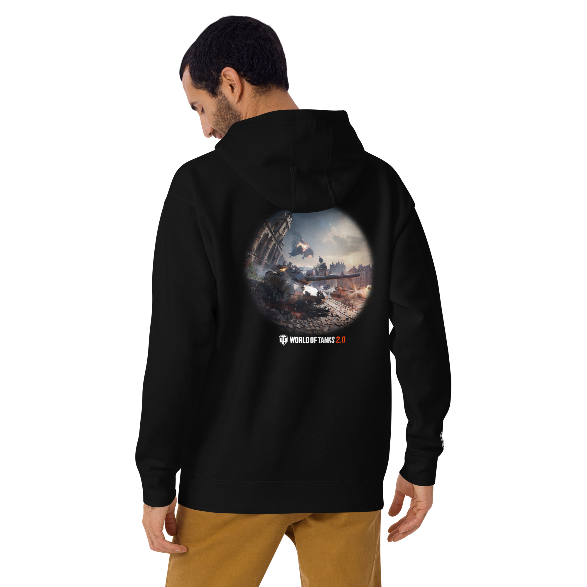 World of Tanks 2.0 felpa cappuccio nera cotone