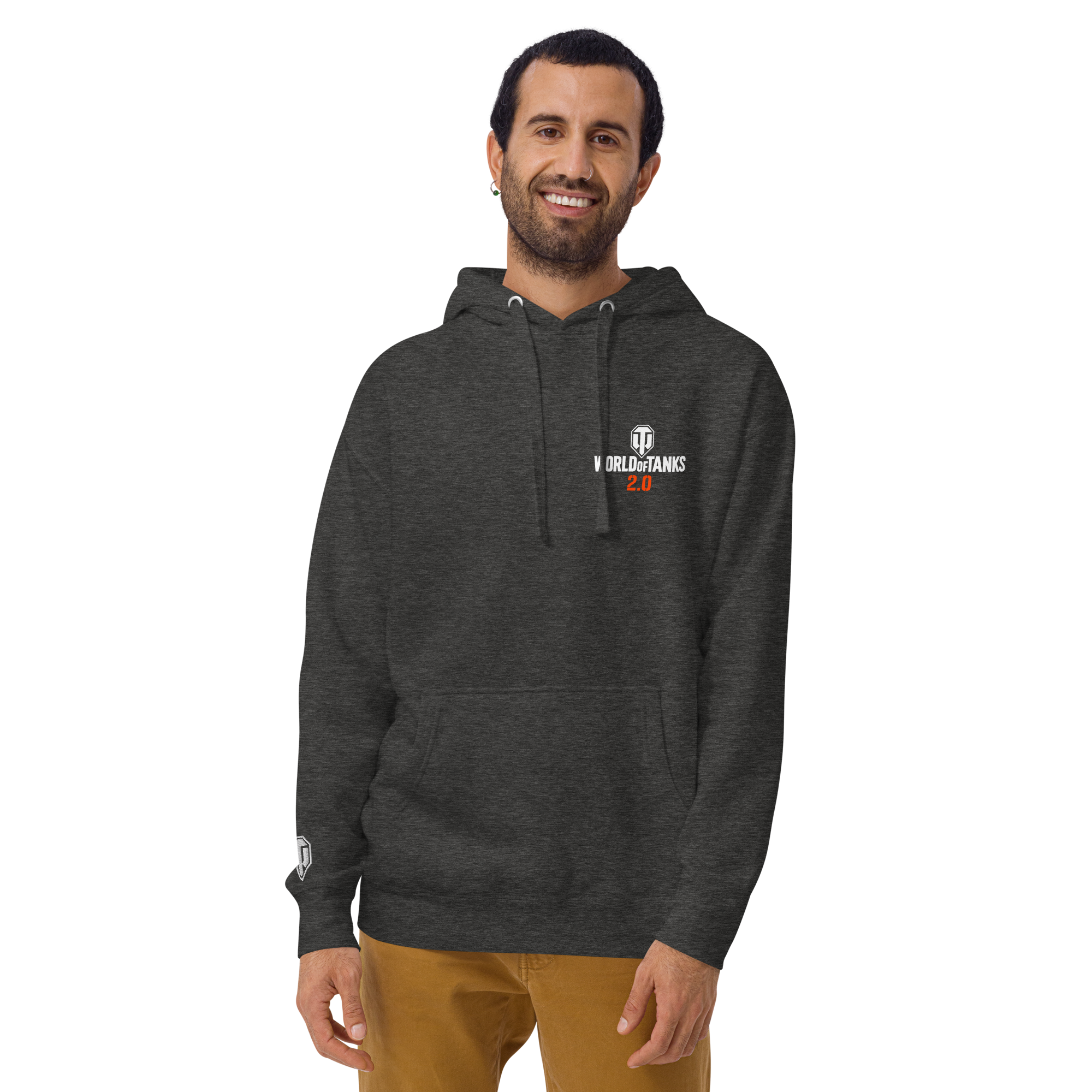 World of Tanks 2.0 felpa cappuccio charcoal heather