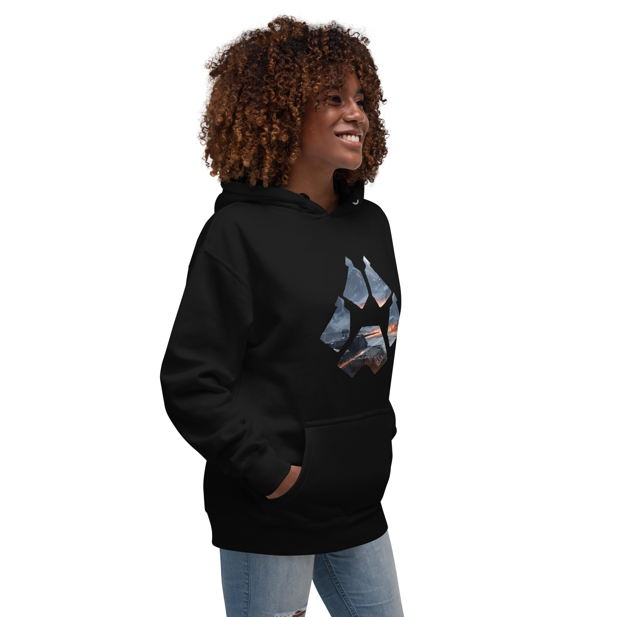 World of Tanks Steel Hunter Icon Hoodie felpa nera cappuccio