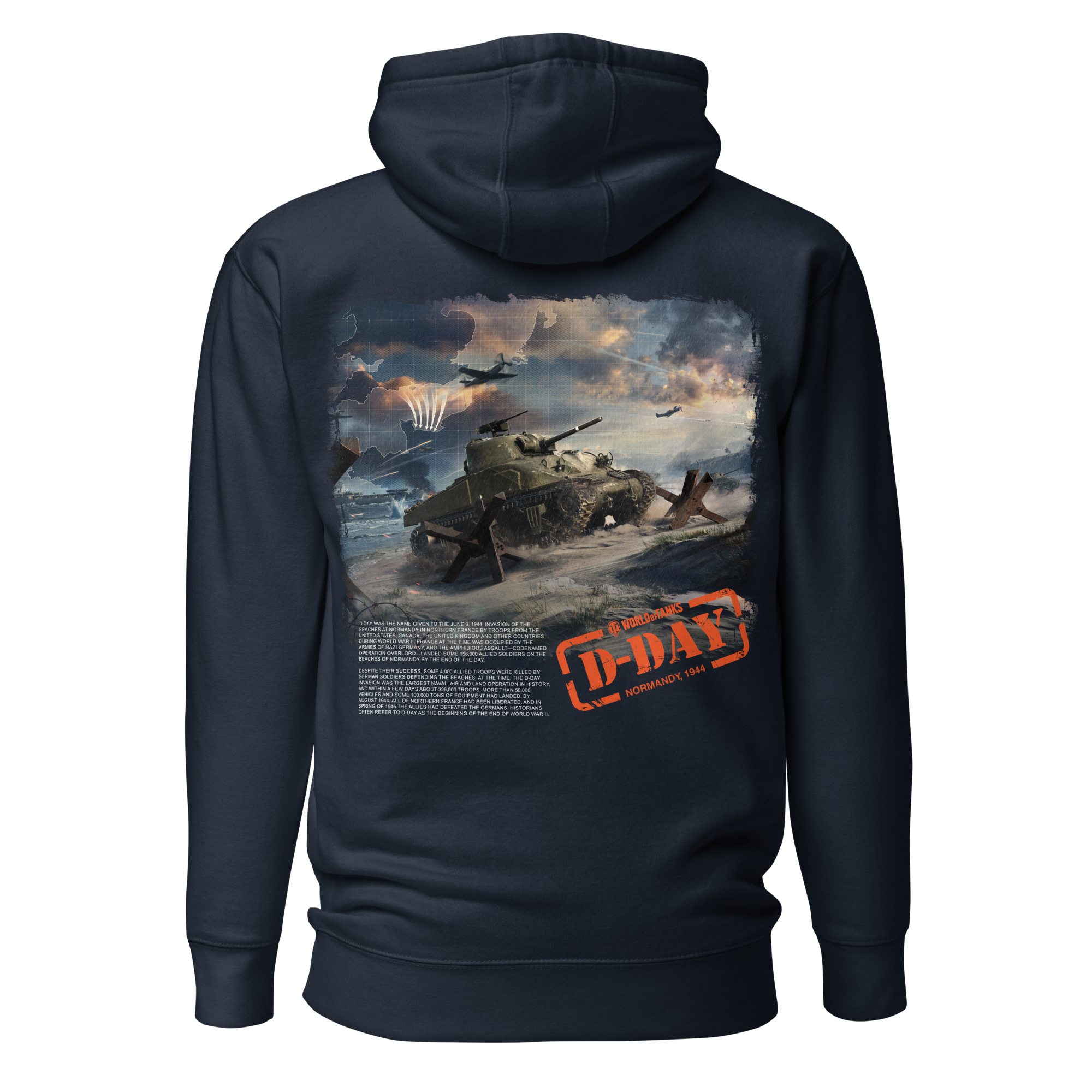 World of Tanks D-Day felpa cappuccio blu navy taglia S