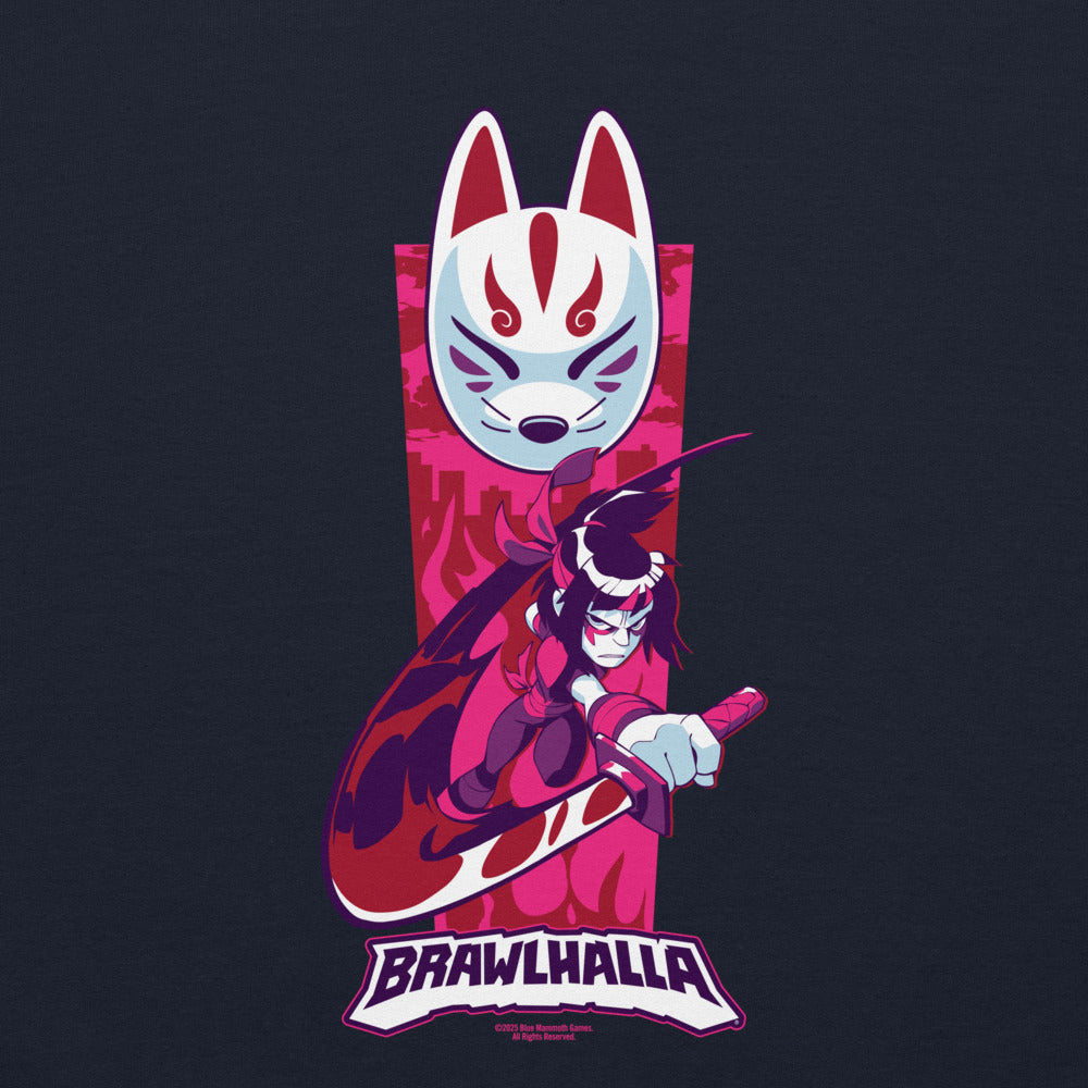 UBICollectibles Brawlhalla Mask felpa cappuccio blu misto cotone