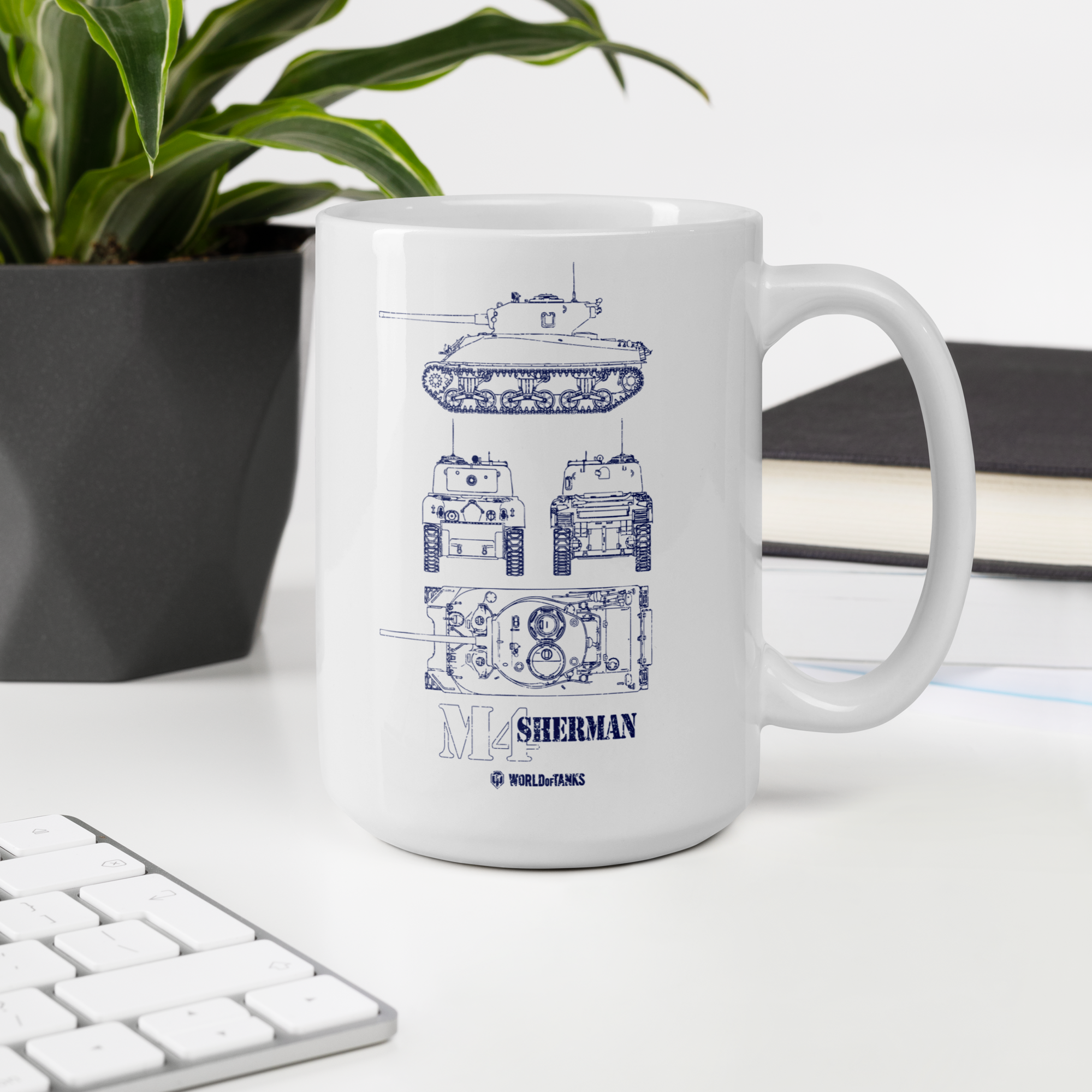 World of Tanks M4 Sherman Blueprint tazza ceramica