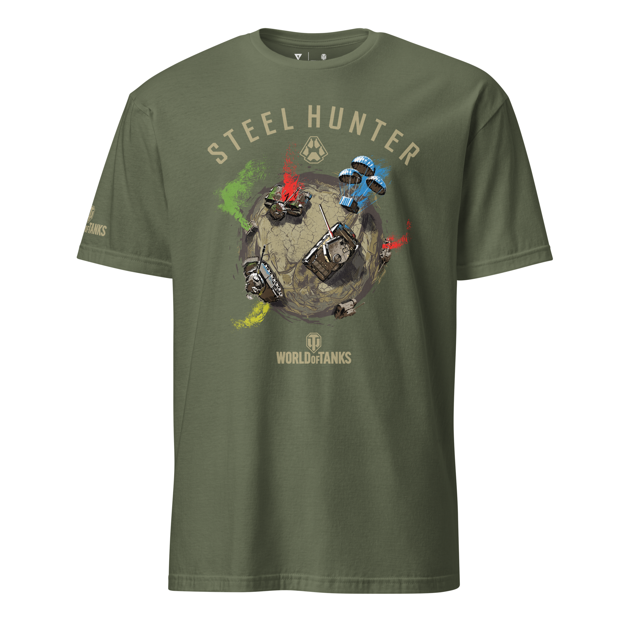 World of Tanks Steel Hunter Global Tee t-shirt verde army cotone