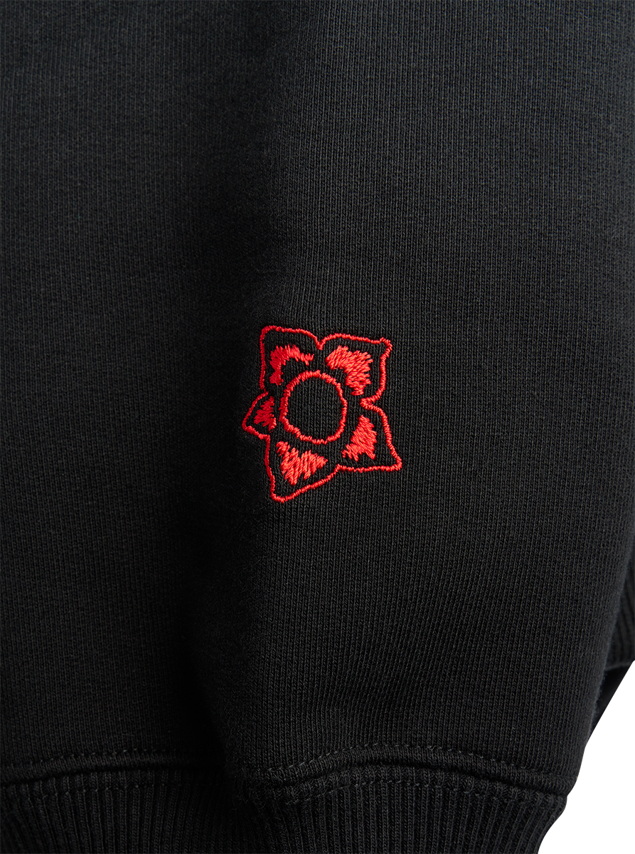 Stranger Things felpa nera logo ricamato cotone bio