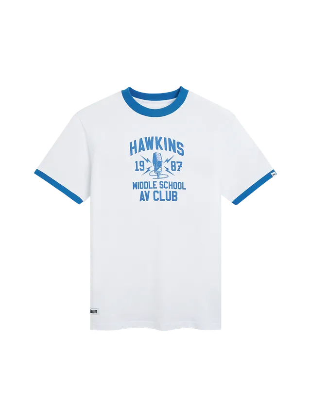 Stranger Things Hawkins AV Club t-shirt cotone bio
