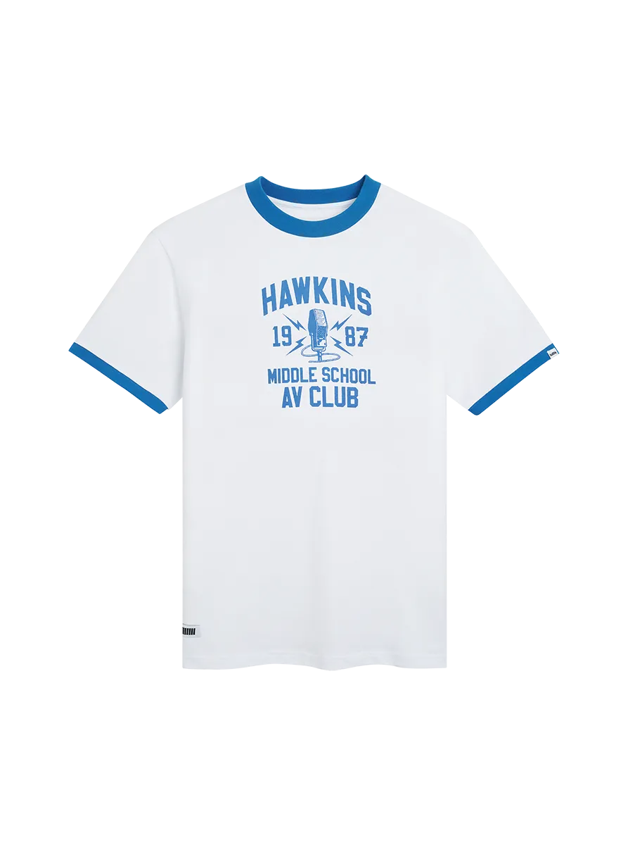 Stranger Things Hawkins AV Club t-shirt cotone bio
