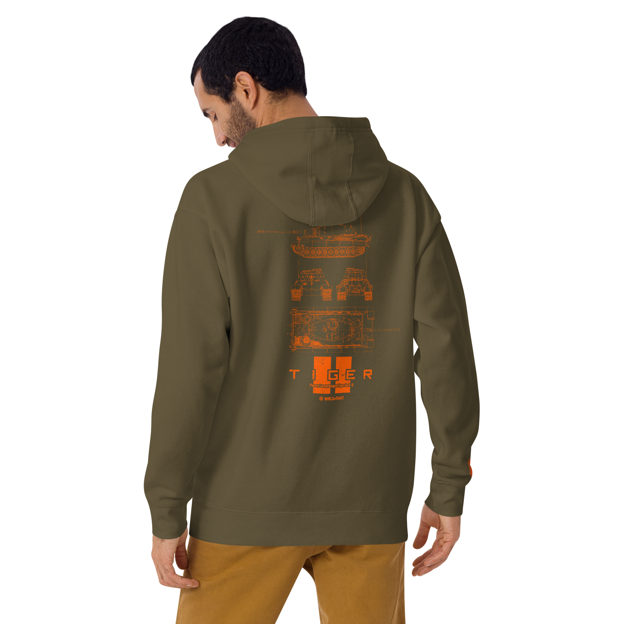 World of Tanks Tiger II Blueprint felpa cappuccio cotone S-3XL