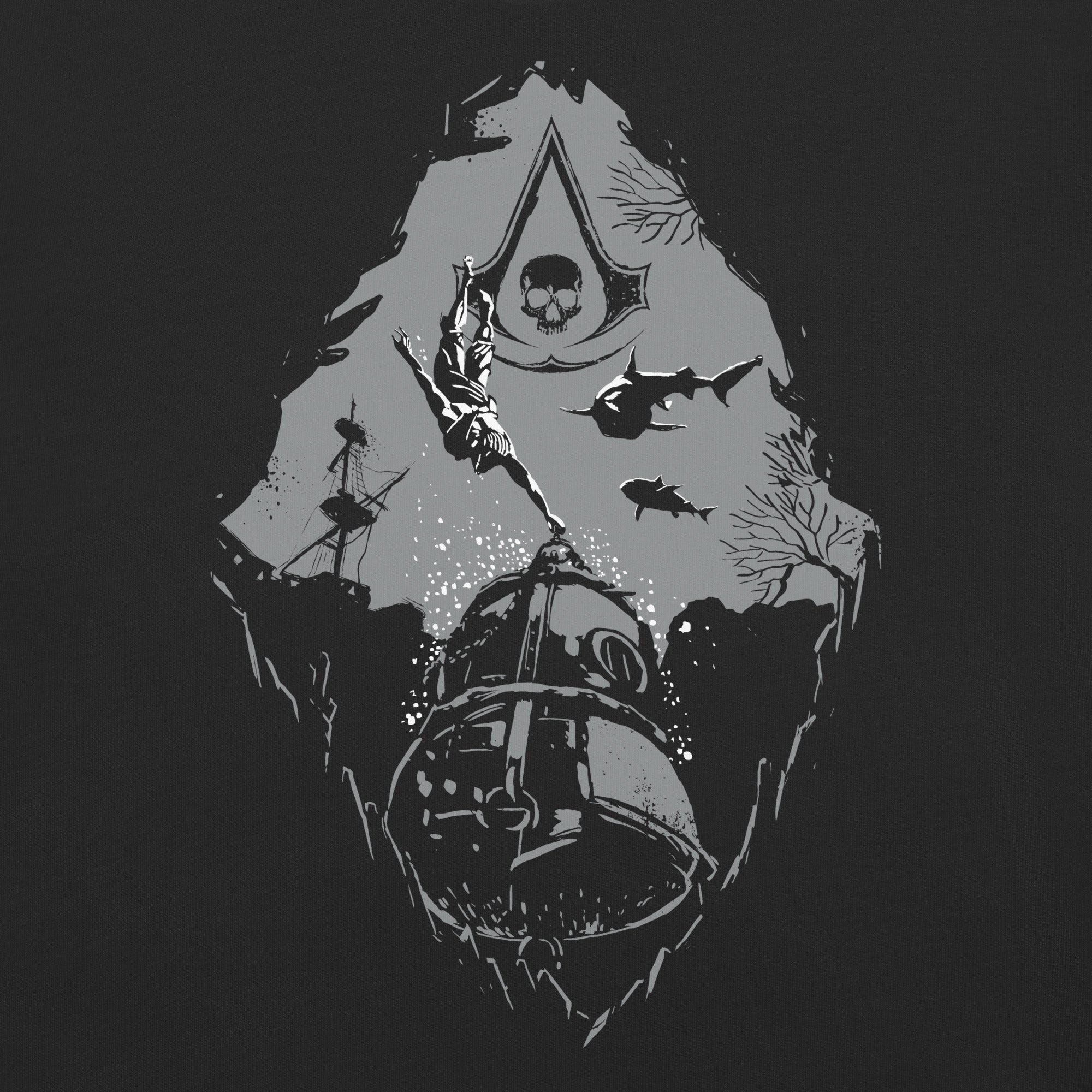 Ubisoft Assassin's Creed Black Flag Diving Bell maglietta cotone