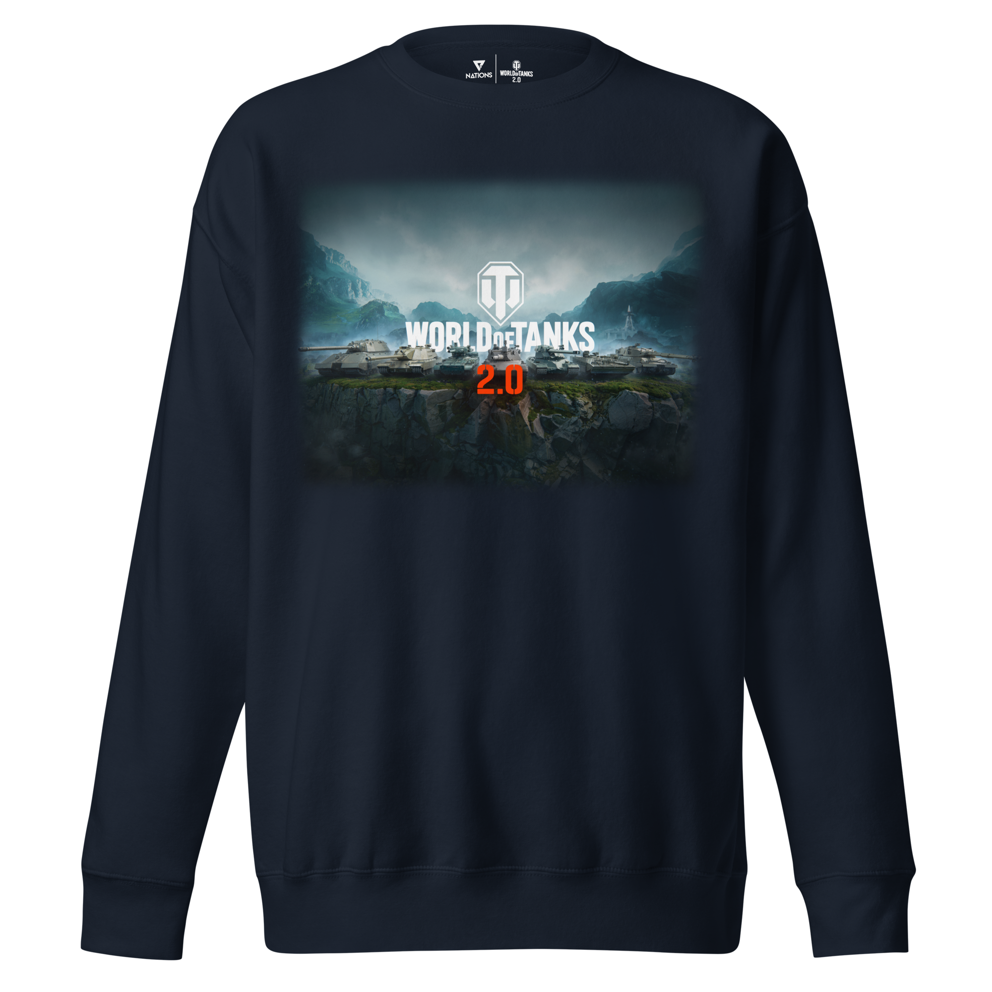 World of Tanks 2.0 Ridgeline felpa girocollo blu cotone
