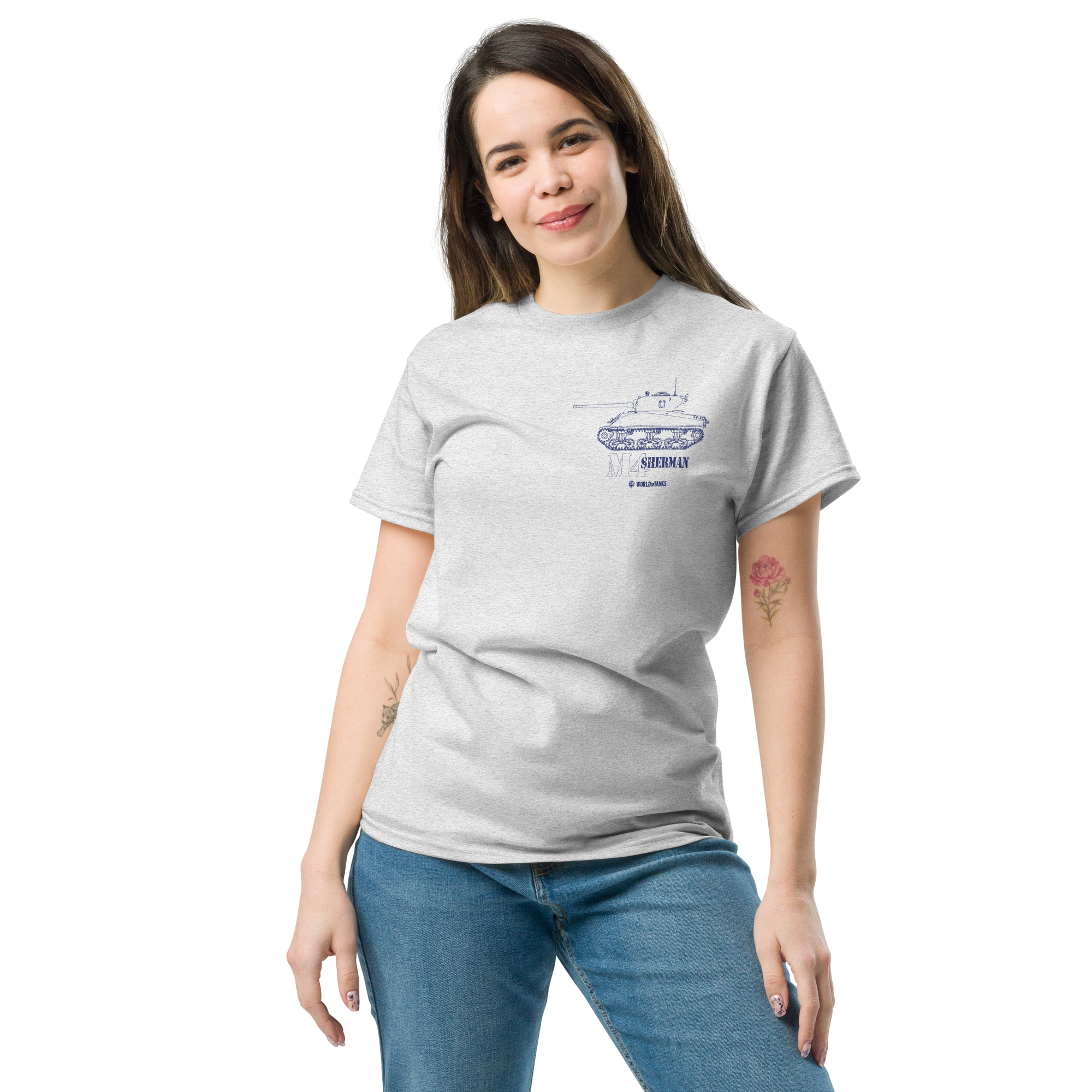 World of Tanks M4 Sherman Blueprint t-shirt cotone S-3XL