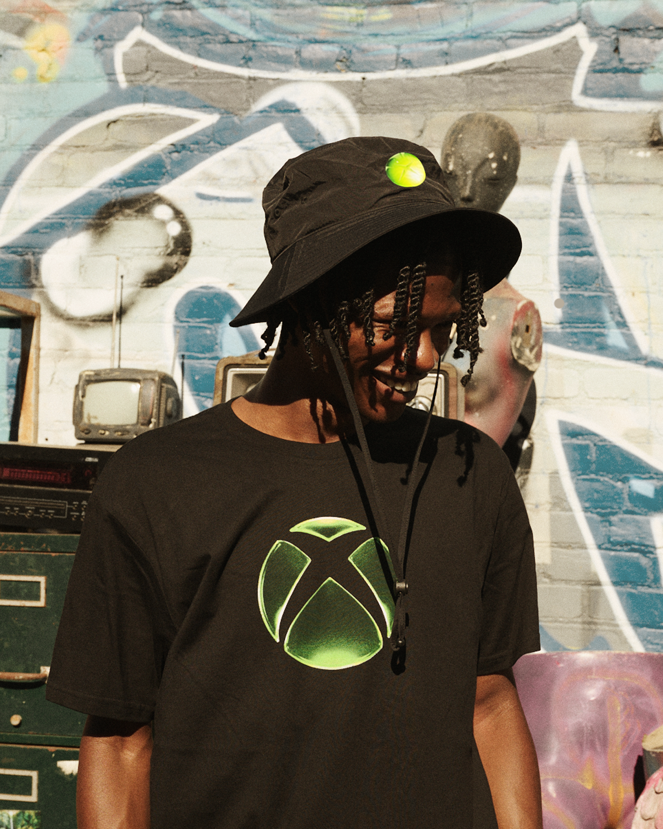 Xbox Gear Throwback Sphere Bucket Hat Nero Nylon